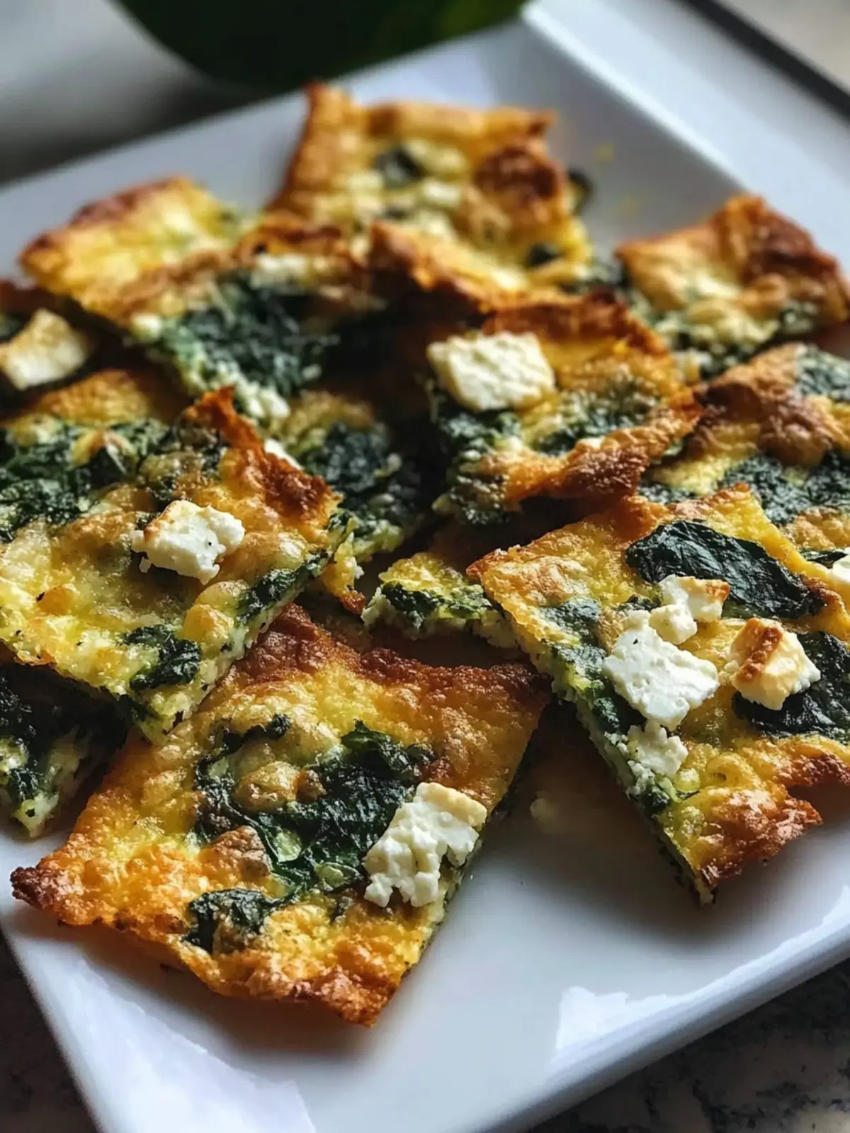 Mediterranean Spinach and Feta Cheese Crisps