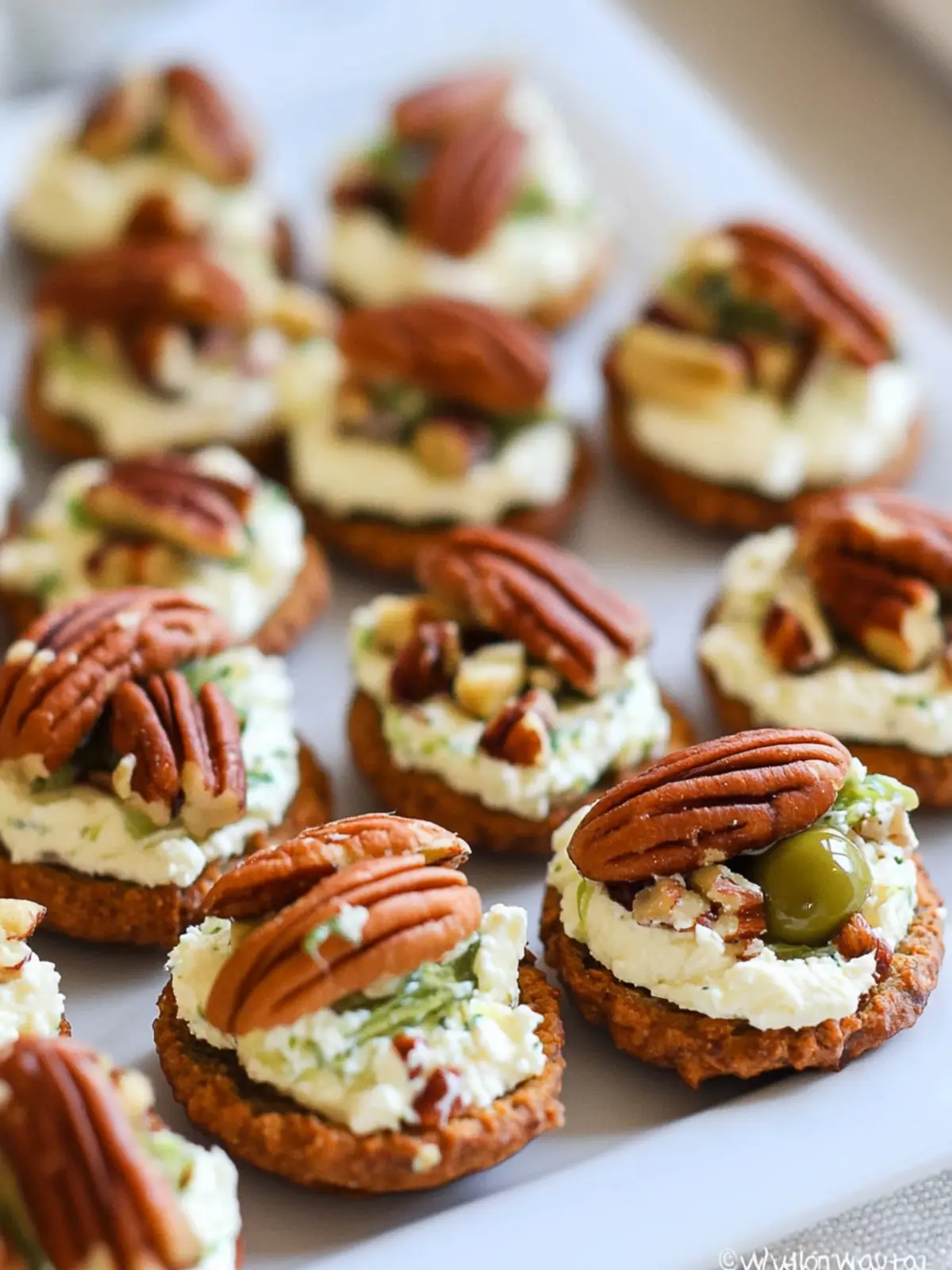 Cream Cheese and Olive Pecan Appetizer Bites