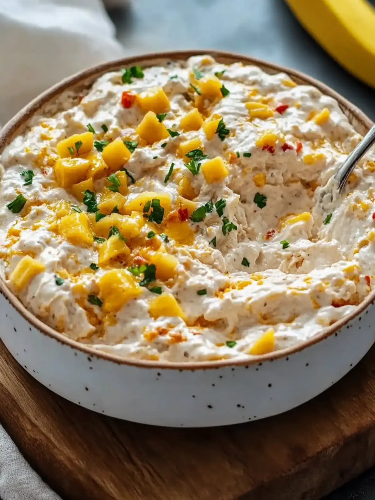 Creamy Banana Pepper Chicken Dip