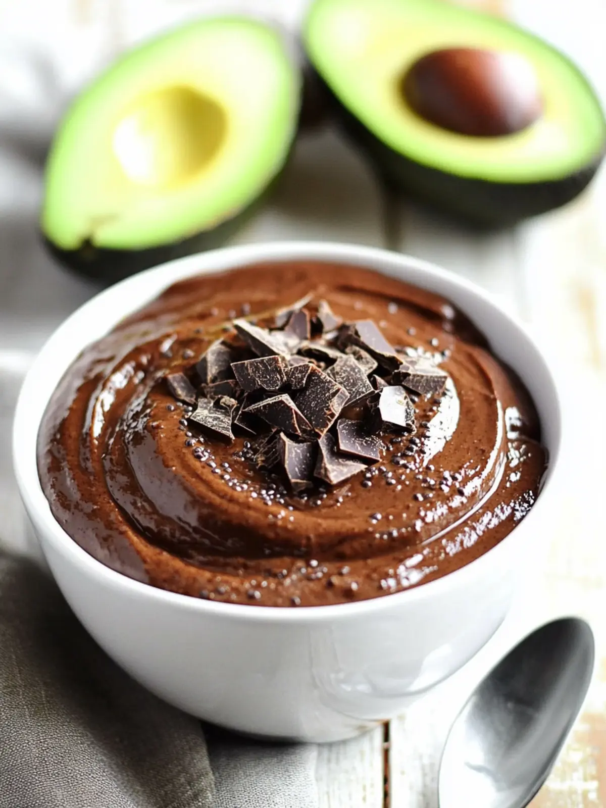 Keto Chocolate Chia Avocado Pudding