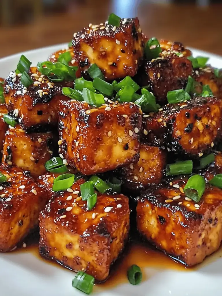 Crispy honey garlic tofu