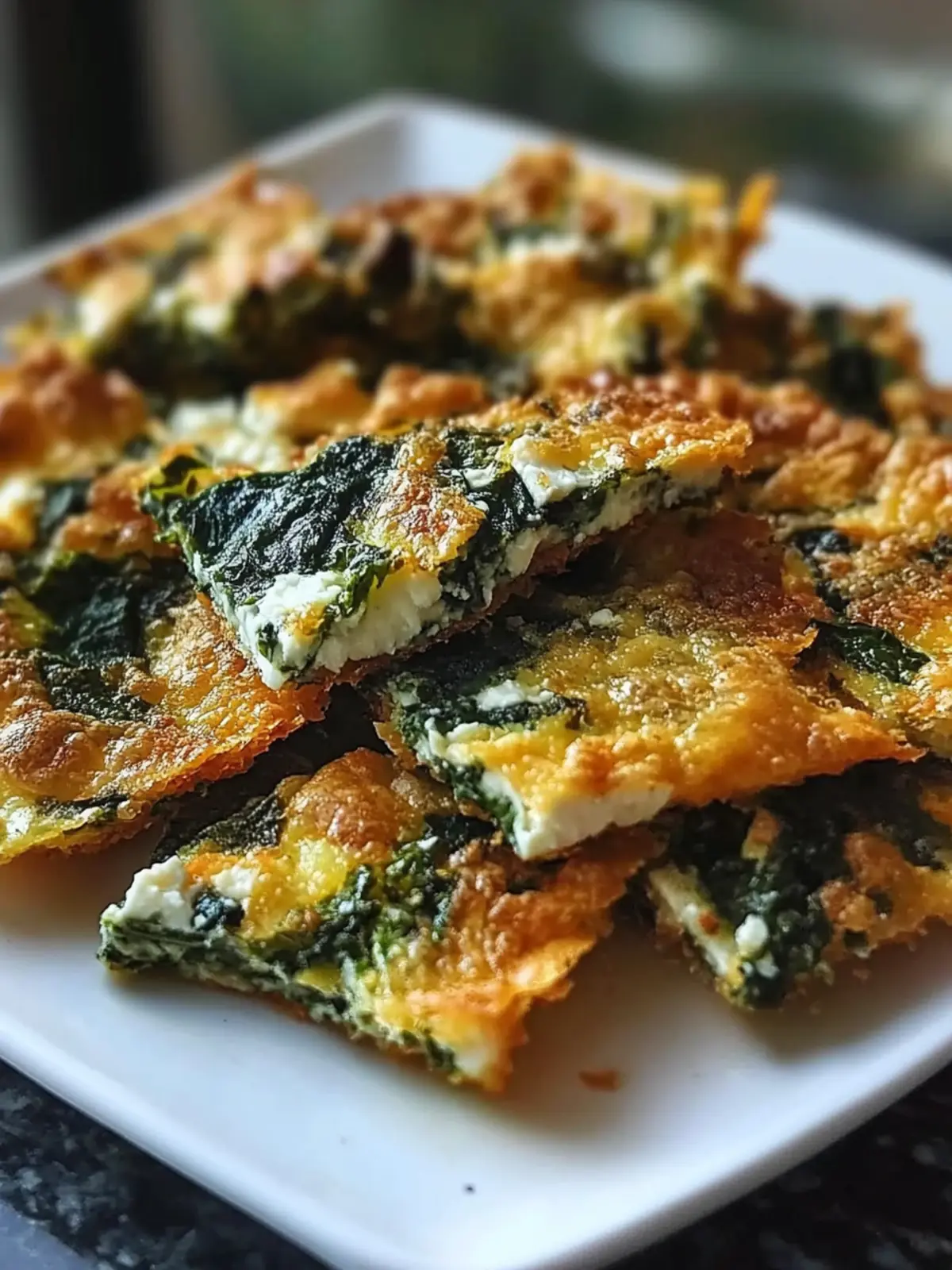 Mediterranean Spinach and Feta Cheese Crisps