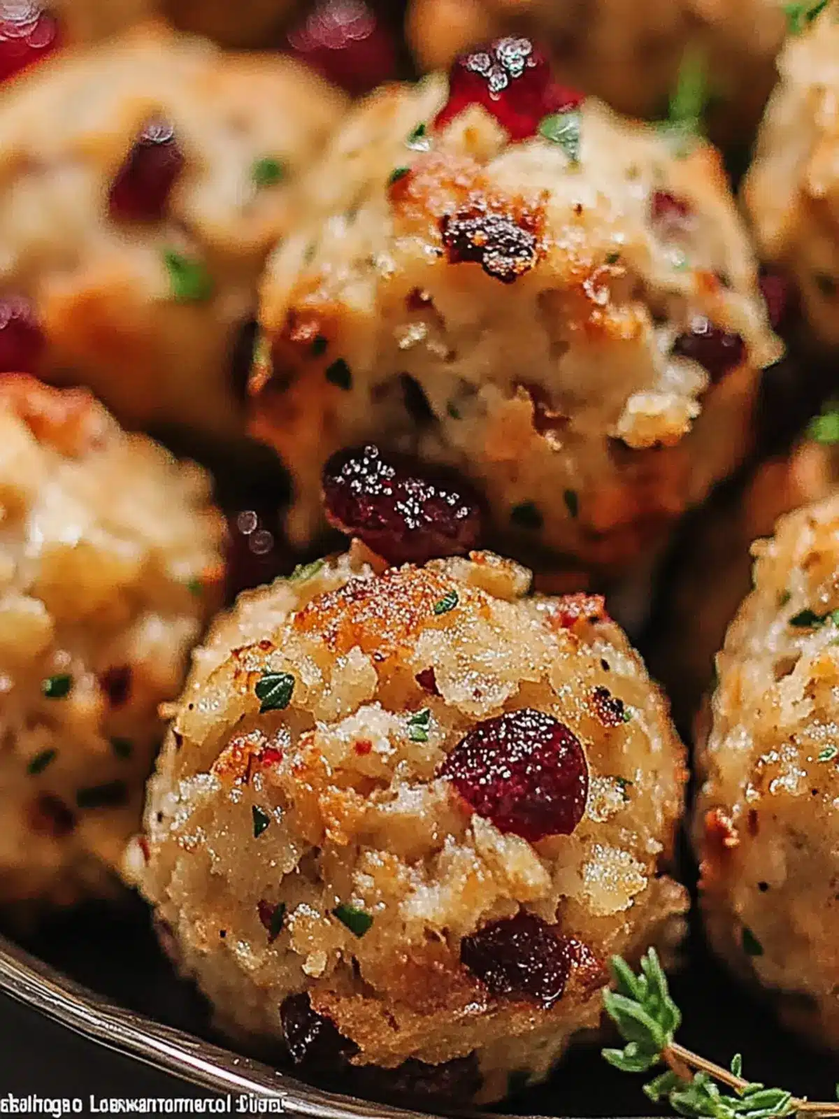 Cranberry Turkey Stuffing Balls