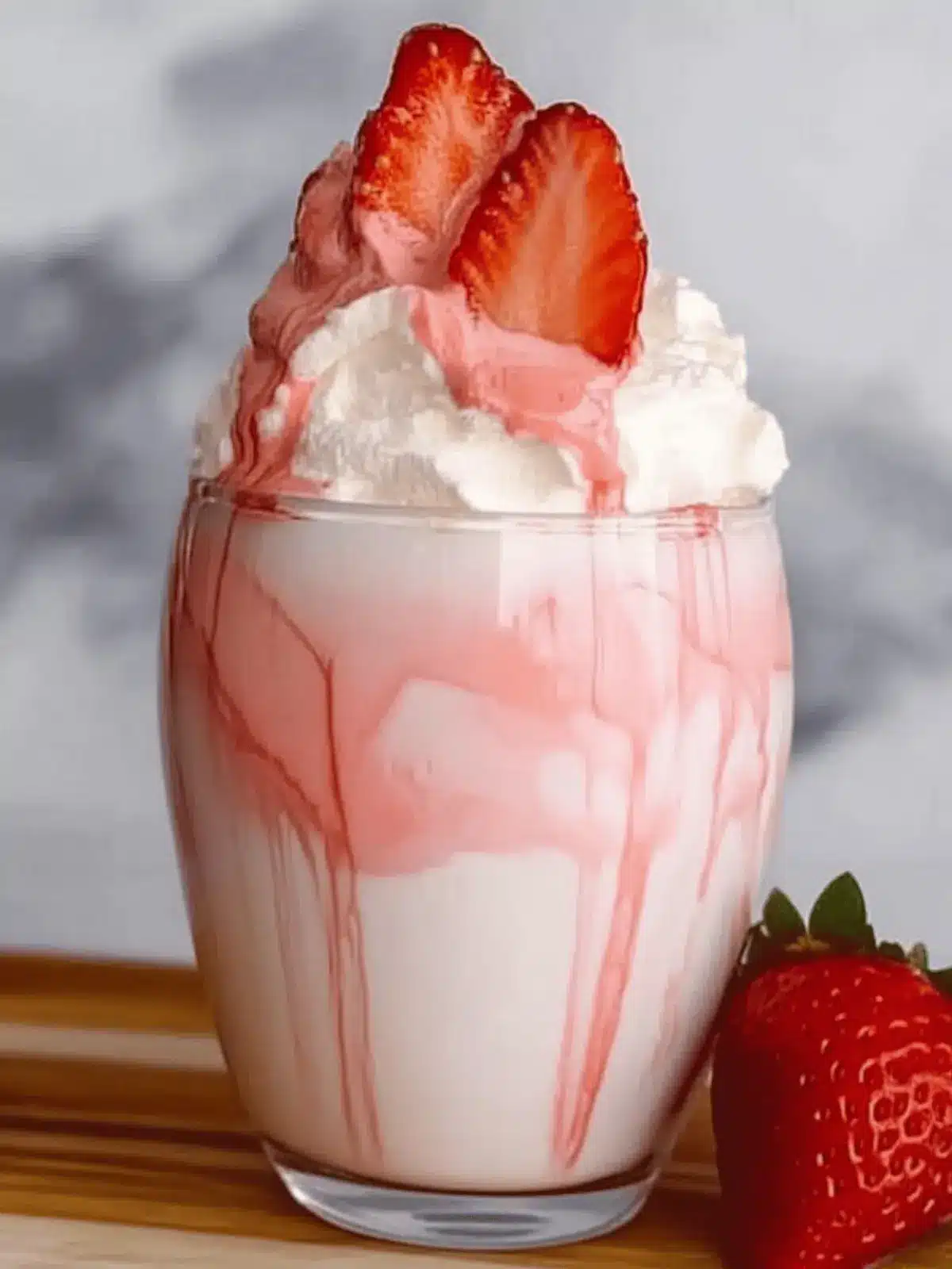 2-Ingredient Strawberry Whipped Milk