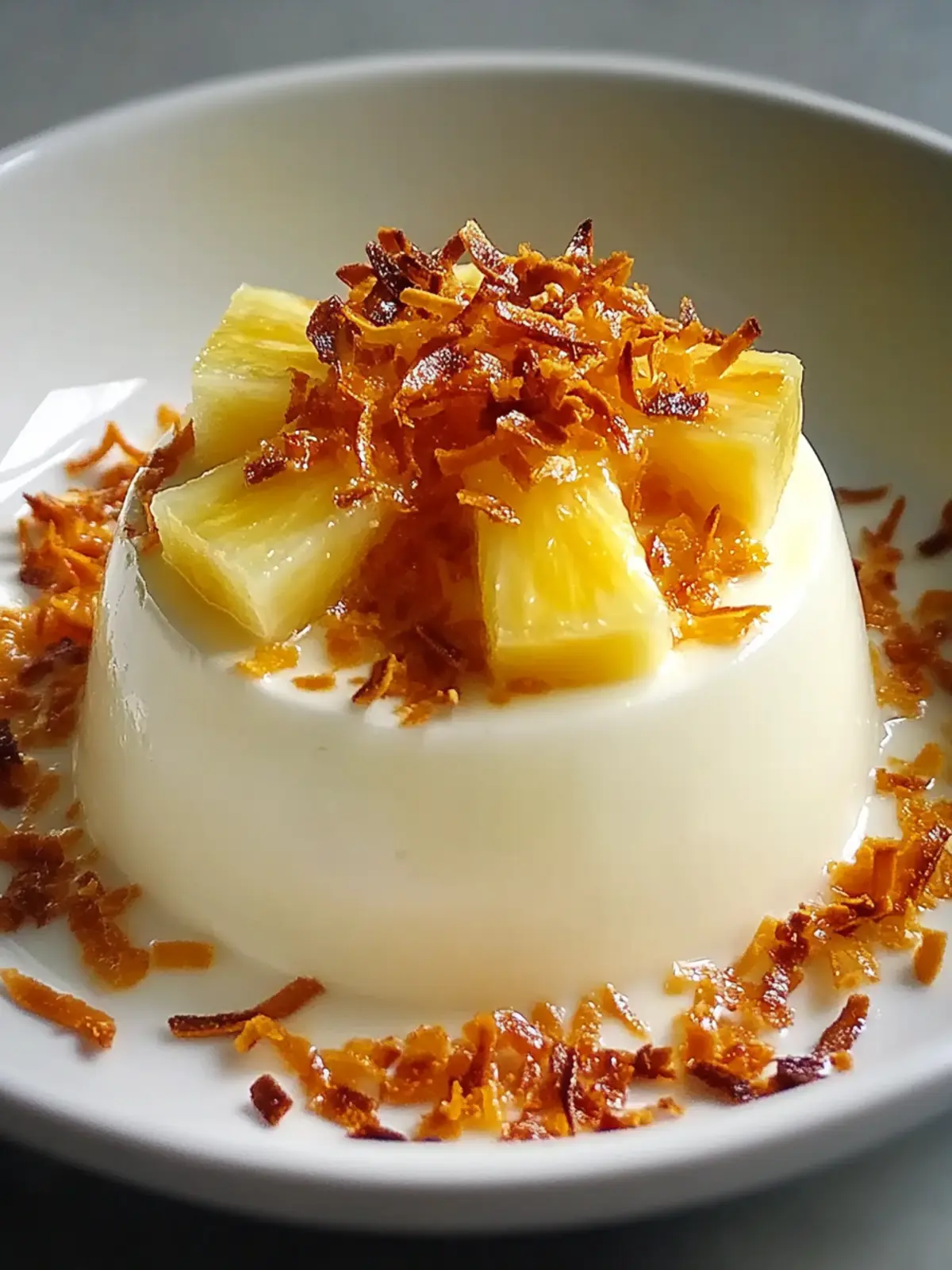 Coconut Cream Panna Cotta with Pineapple