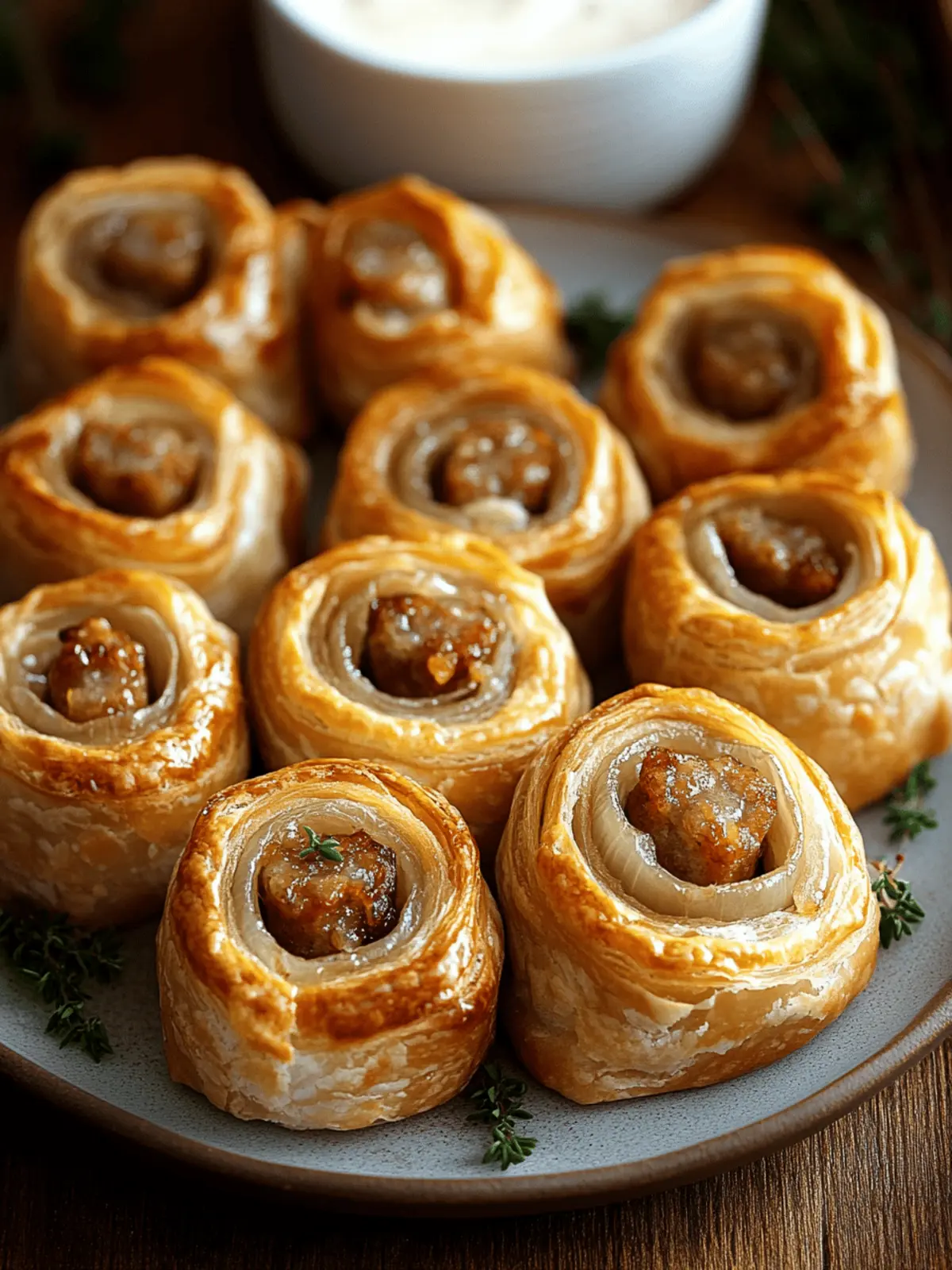 French Onion Sausage Rolls