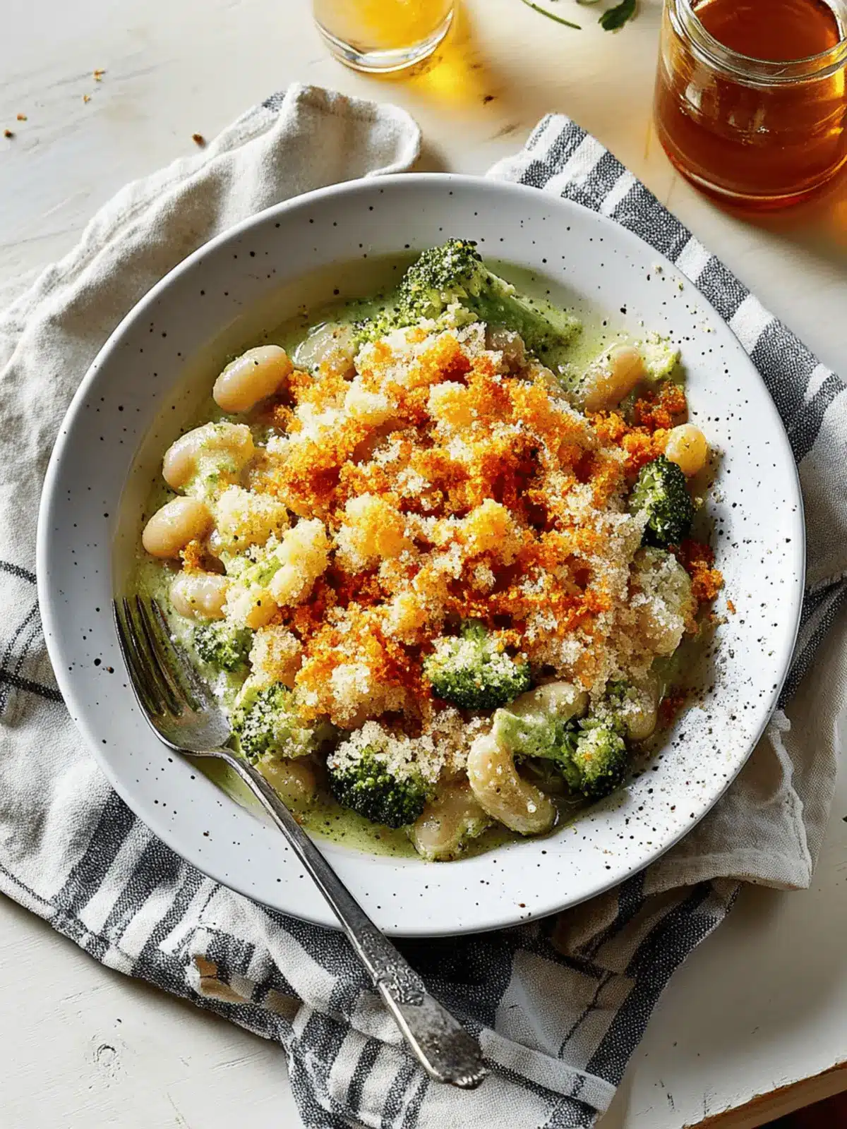 Broccoli Cheddar Beans with Crispy Cheddar Panko Magic 4 Broccoli Cheddar Beans with Crispy Cheddar Panko Recipe
