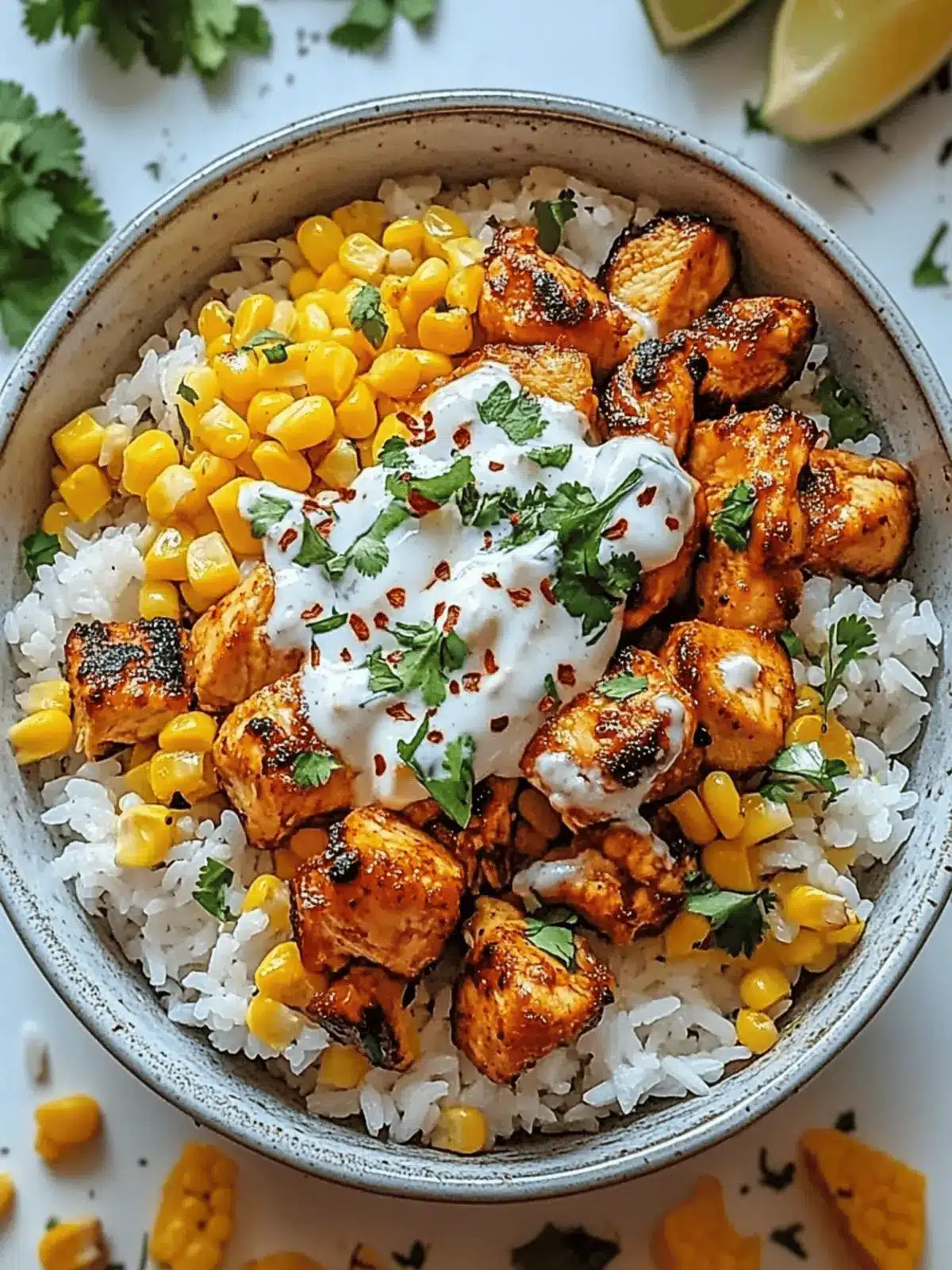 Street Corn Chicken Rice Bowl