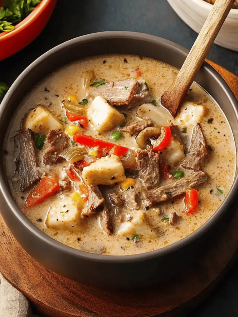Philly Cheesesteak Soup