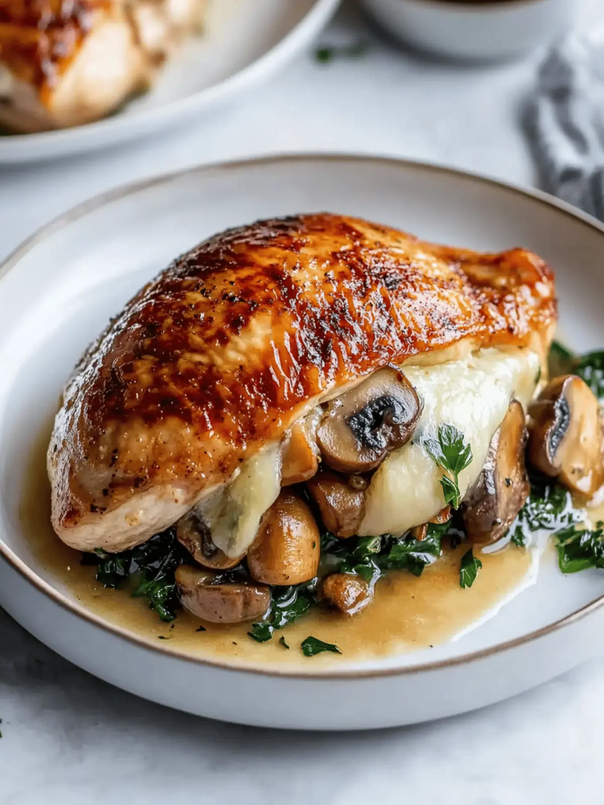 Mushroom Stuffed Chicken Breast