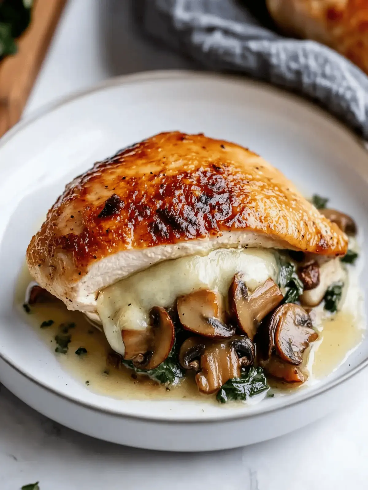 Mushroom Stuffed Chicken Breast
