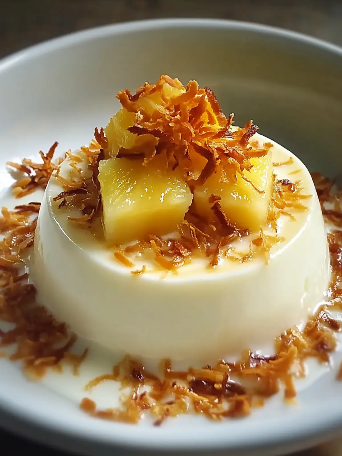 Coconut Cream Panna Cotta with Pineapple