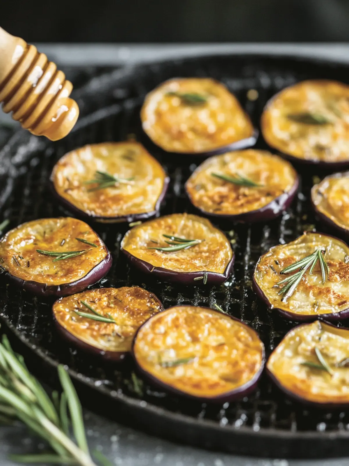 Fried Eggplant with Rosemary & Honey