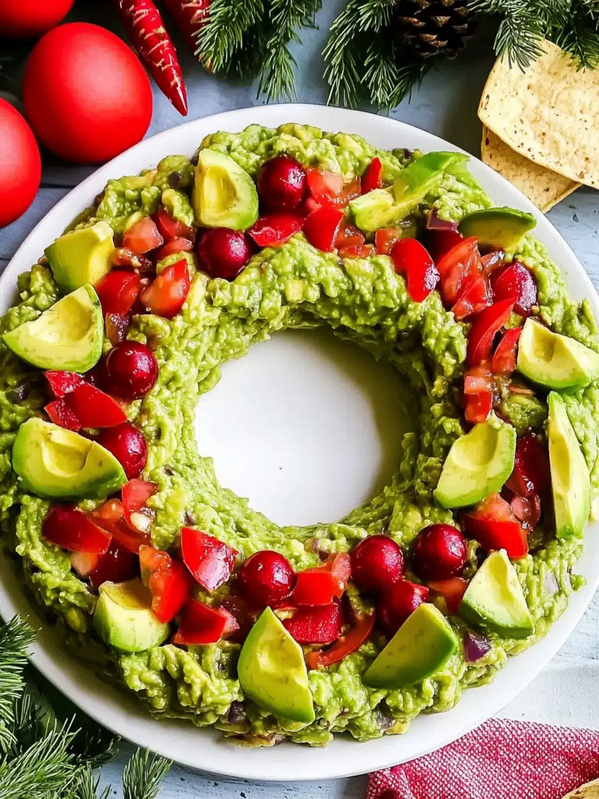 Create a Festive Christmas Guacamole Wreath Appetizer Today 4 Christmas Guacamole Wreath Appetizer