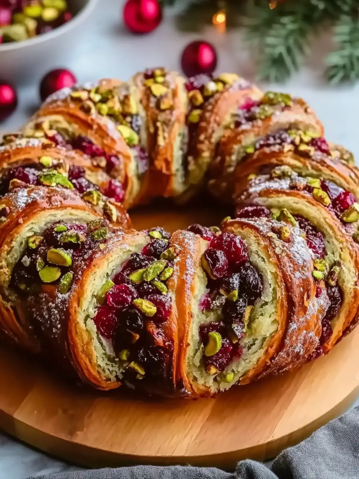 Irresistible Cranberry Pistachio Babka Bread Wreath Recipe 4 Cranberry Pistachio Babka Bread Wreath