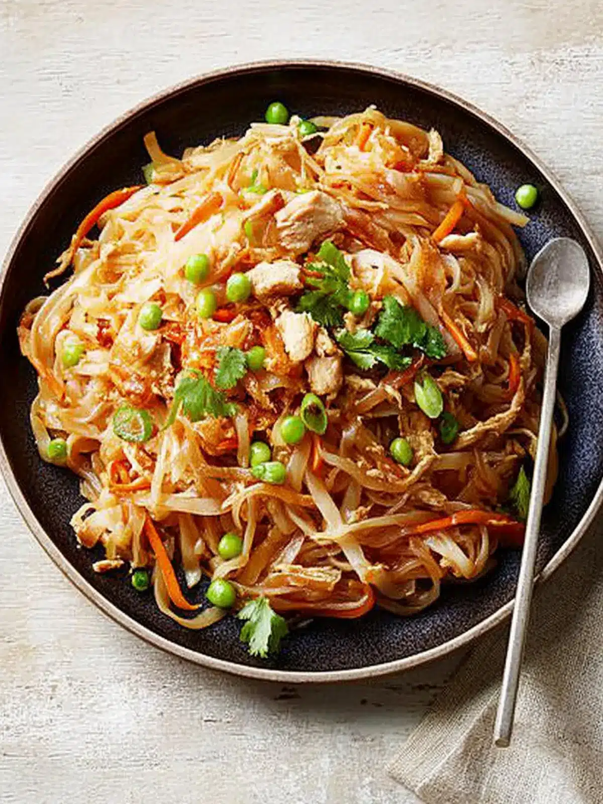 Flavor-Packed Stir-Fried Rice Noodles with Chicken & Veggies 5 stir-fried rice noodles with chicken and vegetables