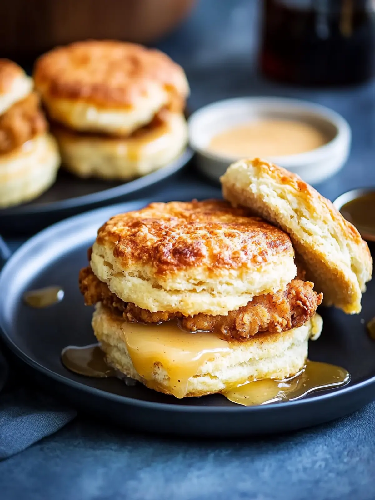 Crispy Chicken Biscuit with Honey Butter Sauce to Savor 3 Crispy Chicken Biscuit with Honey Butter Sauce