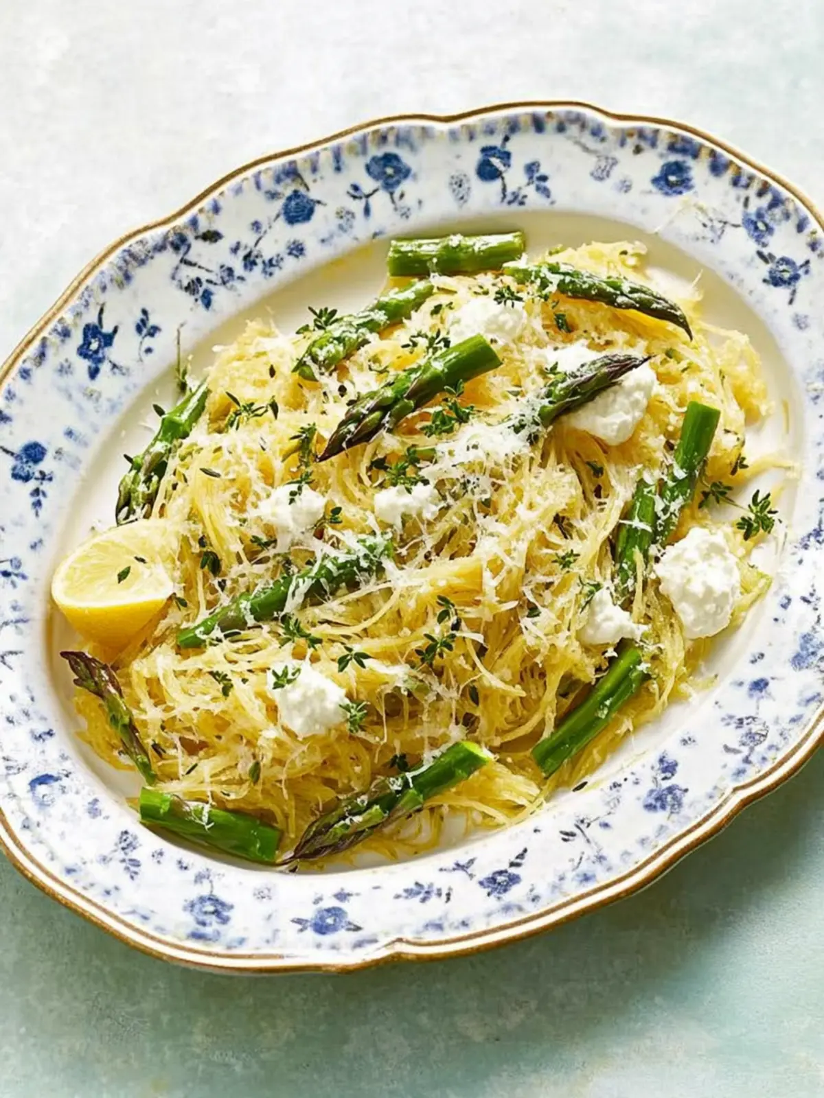 Delicious Spaghetti Squash with Asparagus, Ricotta, and Lemon 5 Spaghetti Squash with Asparagus, Ricotta, Lemon, and Thyme