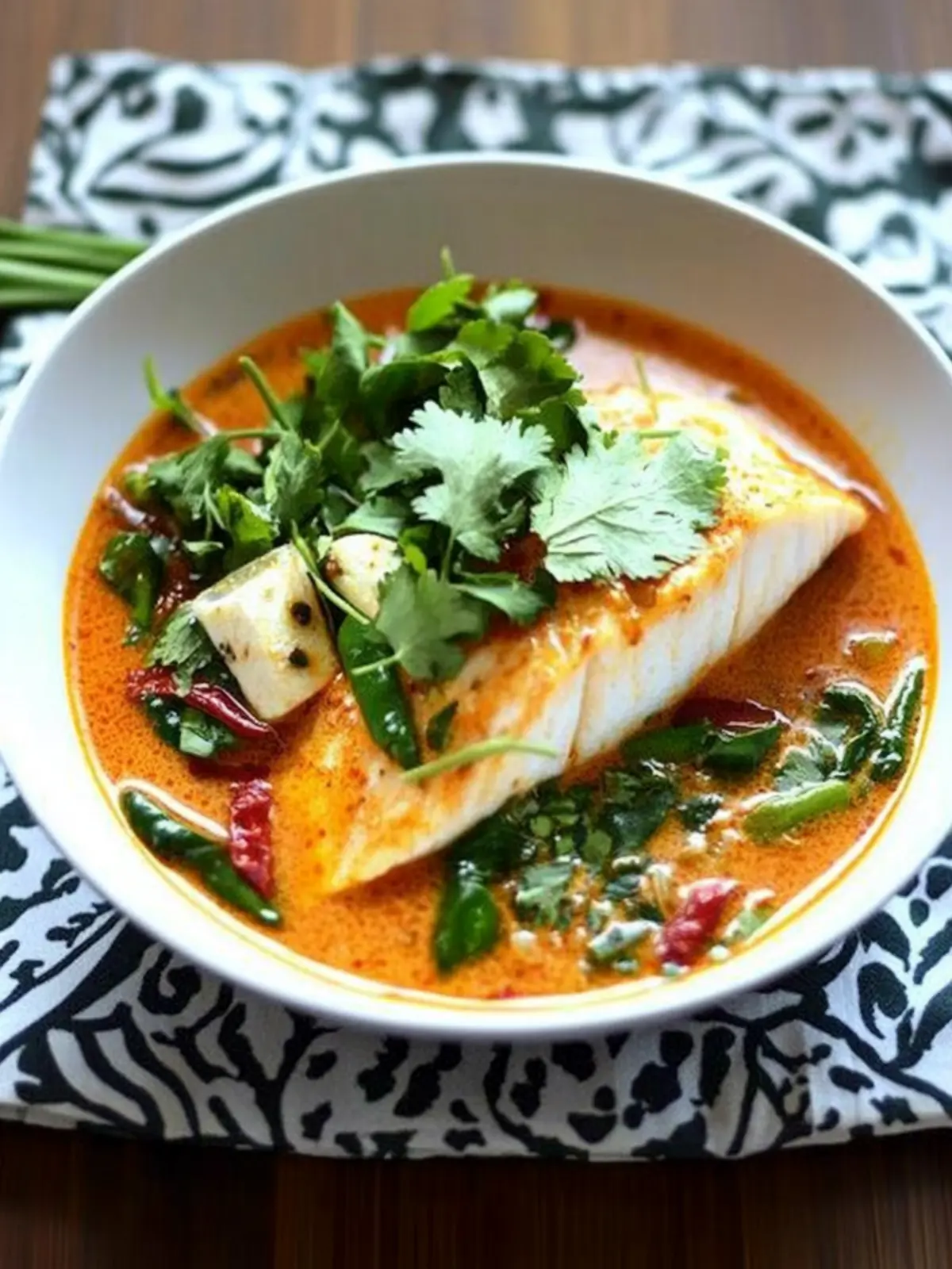 Poached Halibut in Thai Coconut Curry Broth for Dinner Bliss 2 Poached Halibut in Thai Coconut Curry Broth