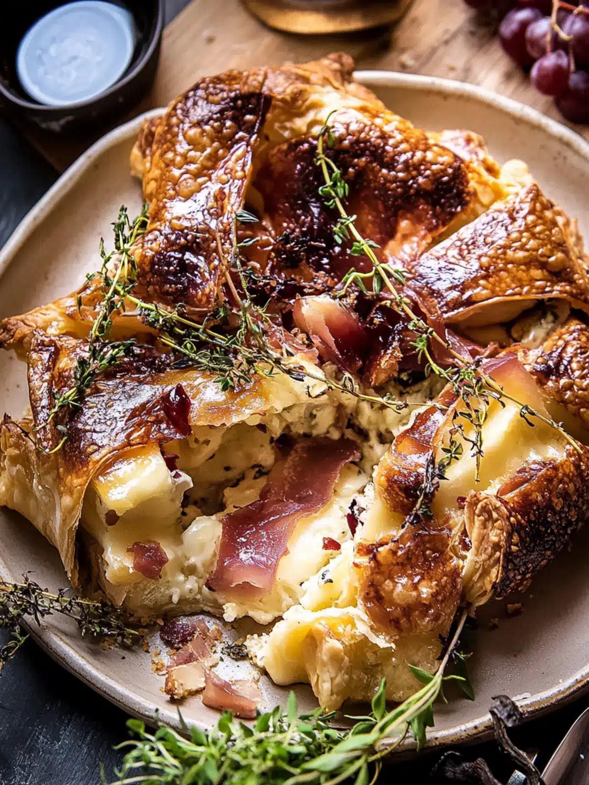 Prosciutto Wrapped Baked Brie in Pastry