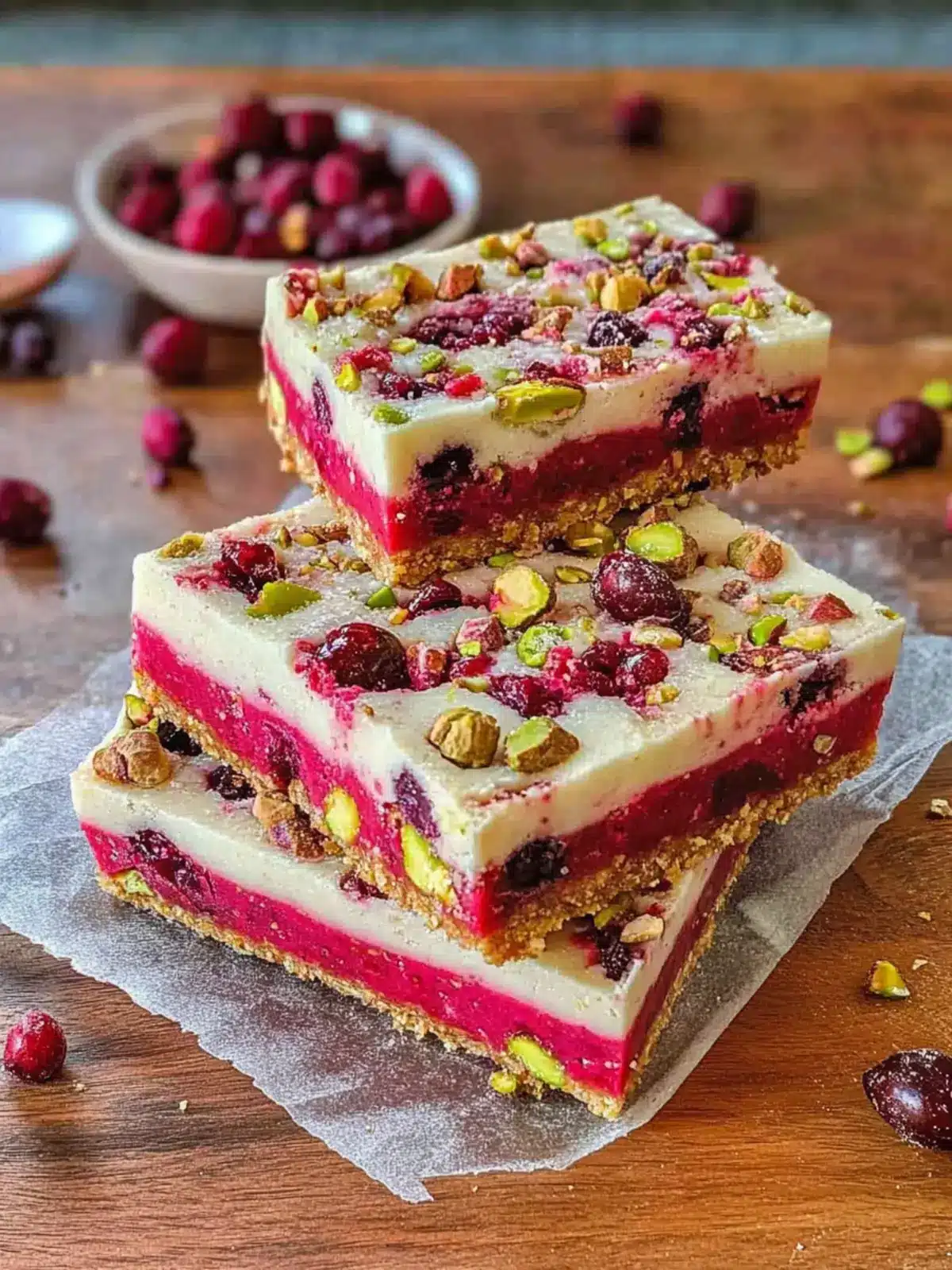 Delicious No-Bake Cranberry and Pistachio Slice Recipe 2 Cranberry and Pistachio Slice