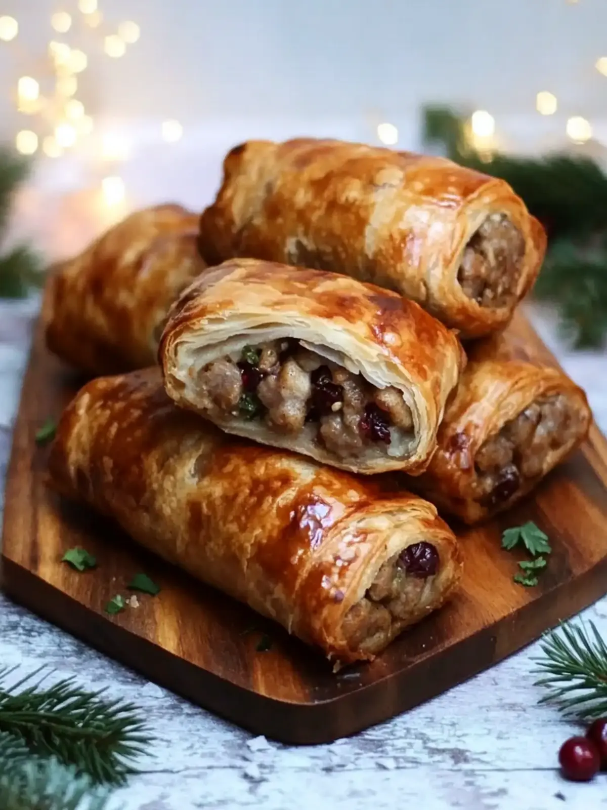Ultimate Christmas Sausage Rolls with Cranberry and Herbs Joy 3 Christmas Sausage Rolls with Cranberry and Herbs