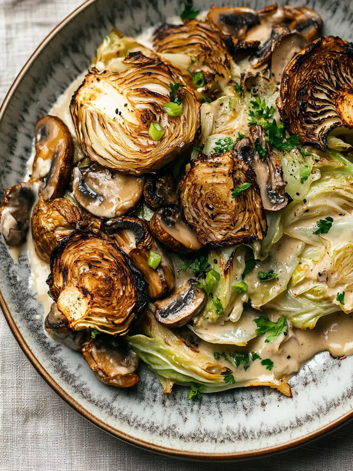 Charred Cabbage with Creamy Miso Mushrooms: An Umami Delight 2 Charred Cabbage with Creamy Miso Mushrooms