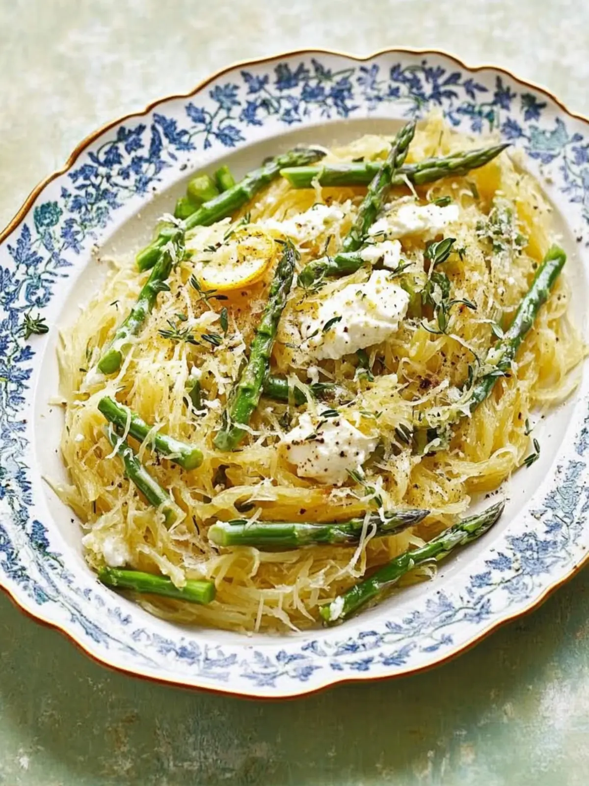 Delicious Spaghetti Squash with Asparagus, Ricotta, and Lemon 4 Spaghetti Squash with Asparagus, Ricotta, Lemon, and Thyme