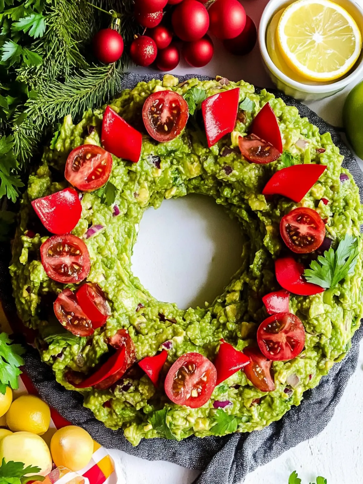 Create a Festive Christmas Guacamole Wreath Appetizer Today 2 Christmas Guacamole Wreath Appetizer
