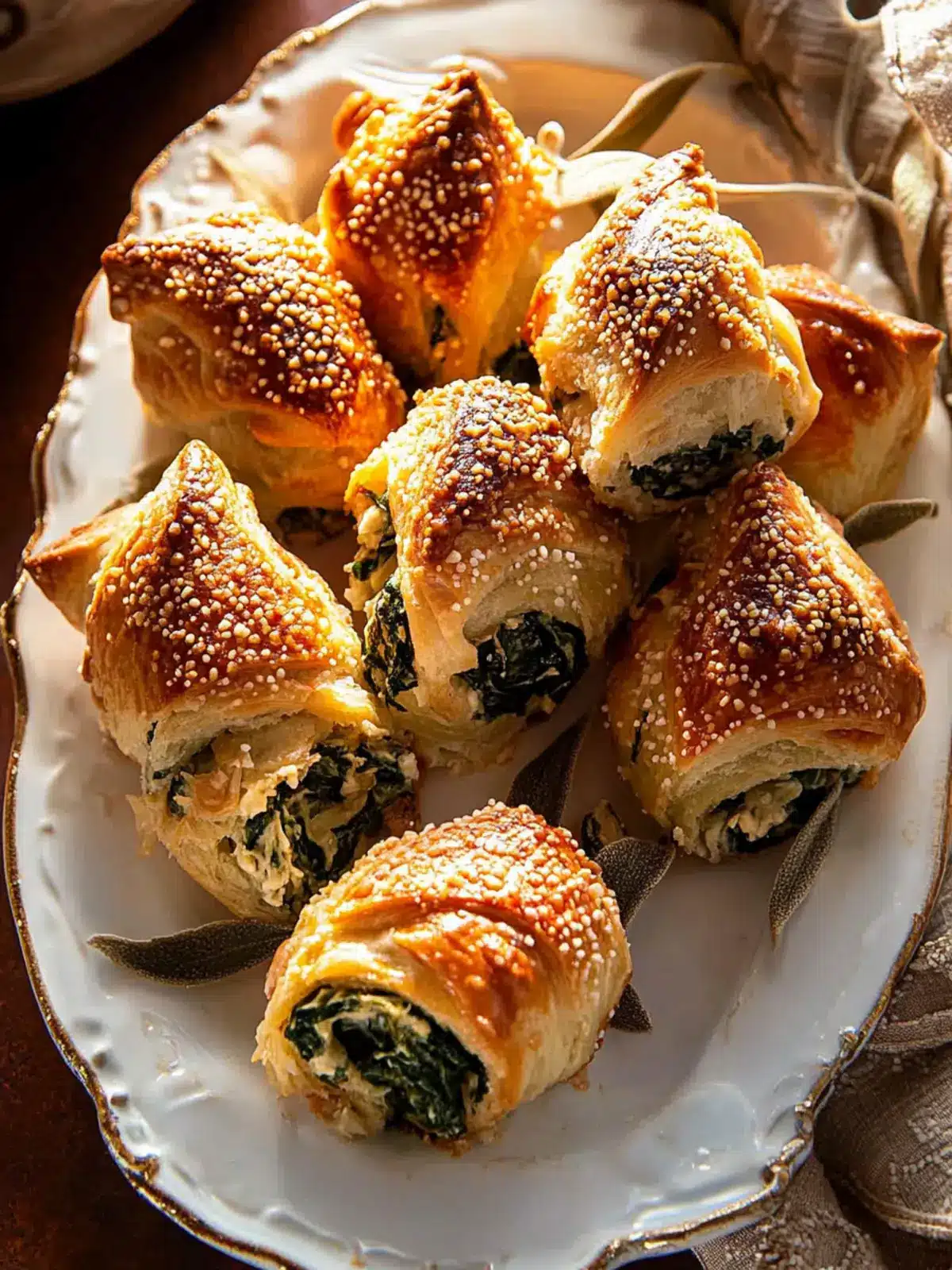 Spinach and Artichoke Dip Rolls