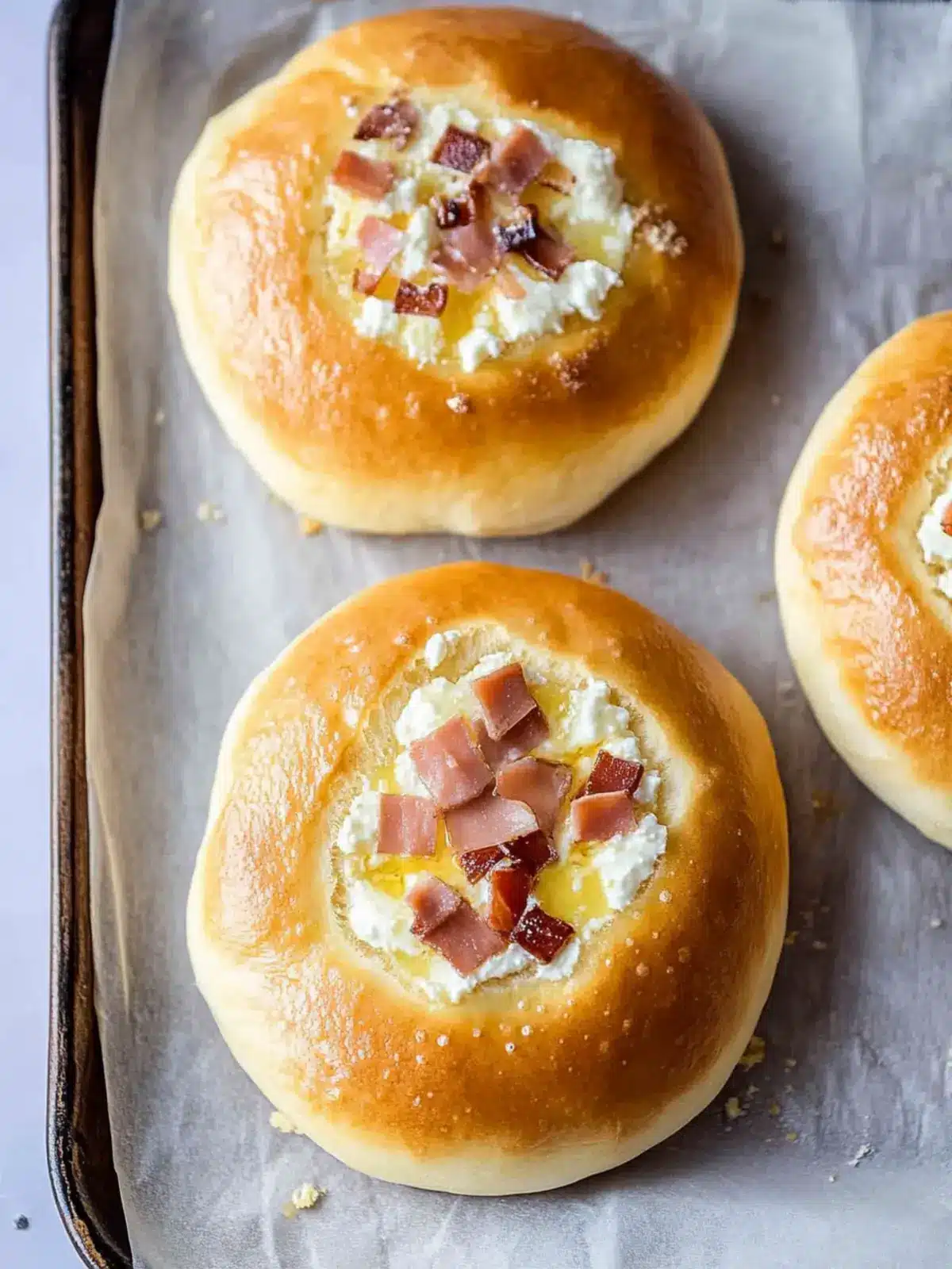 Savory Breakfast Brioche Buns with Custom Egg Toppings 2 Breakfast Brioche Buns