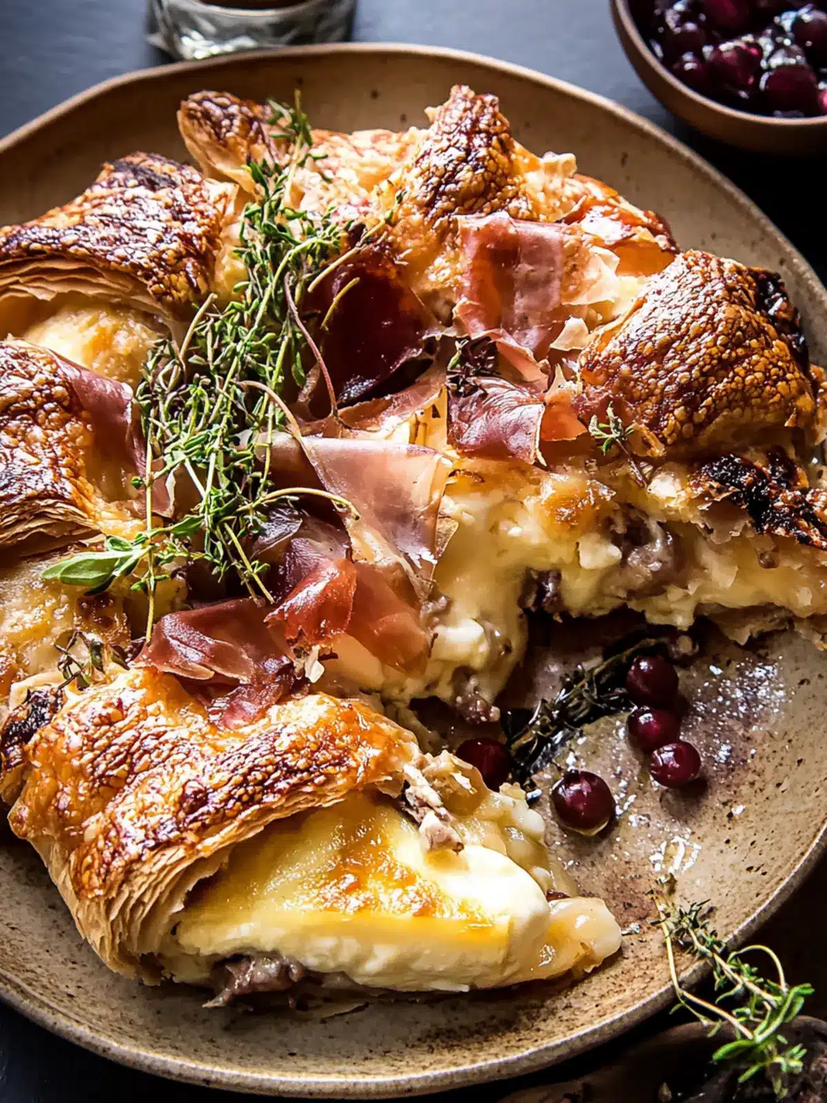 Prosciutto Wrapped Baked Brie in Pastry