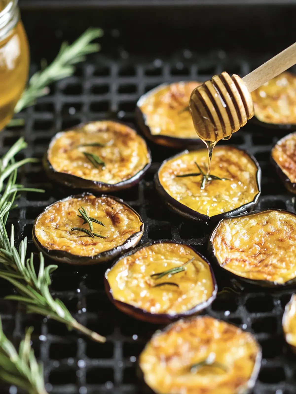 Fried Eggplant with Rosemary & Honey