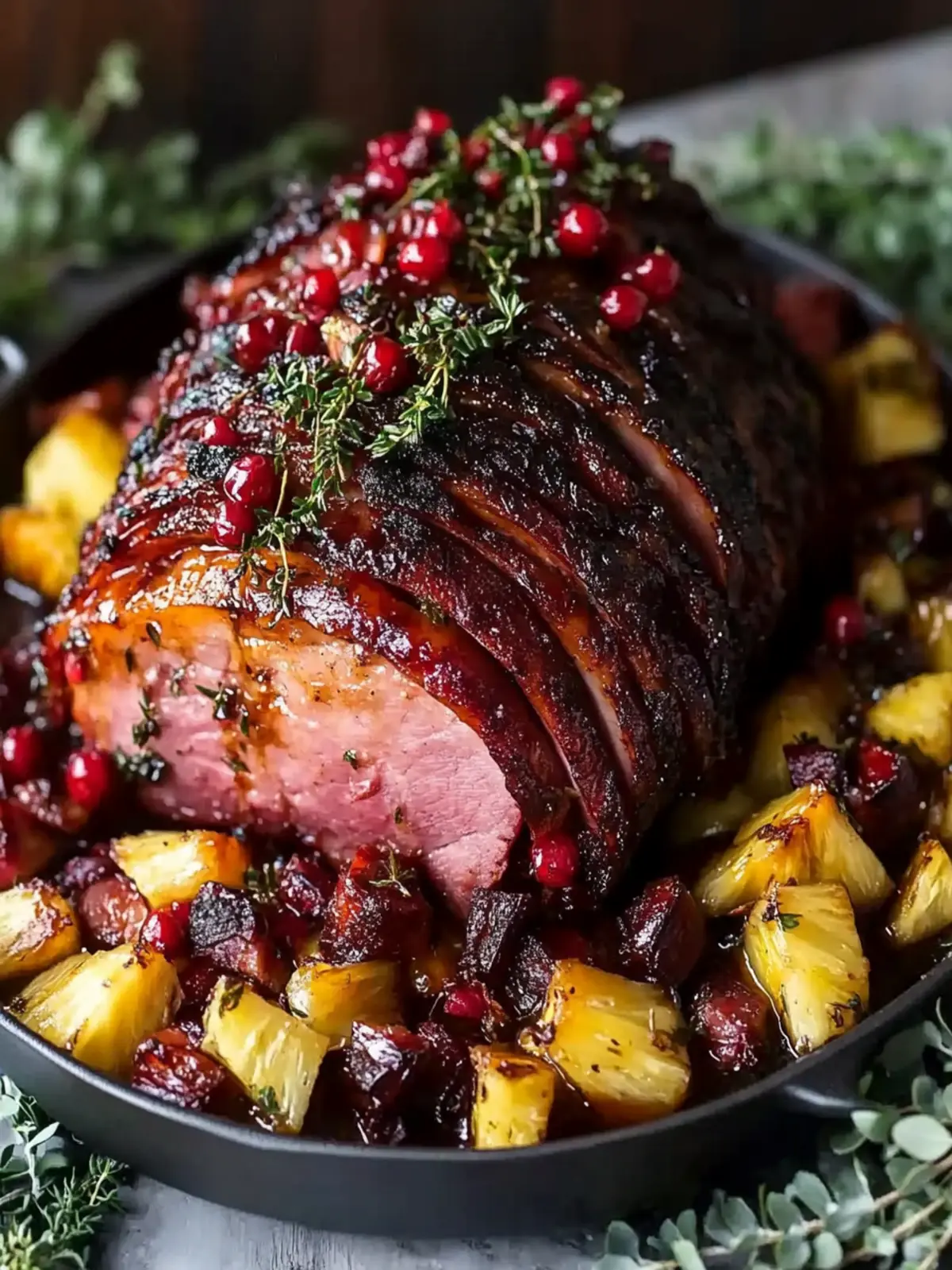 Easy Chipotle Pineapple Jerk Glazed Ham