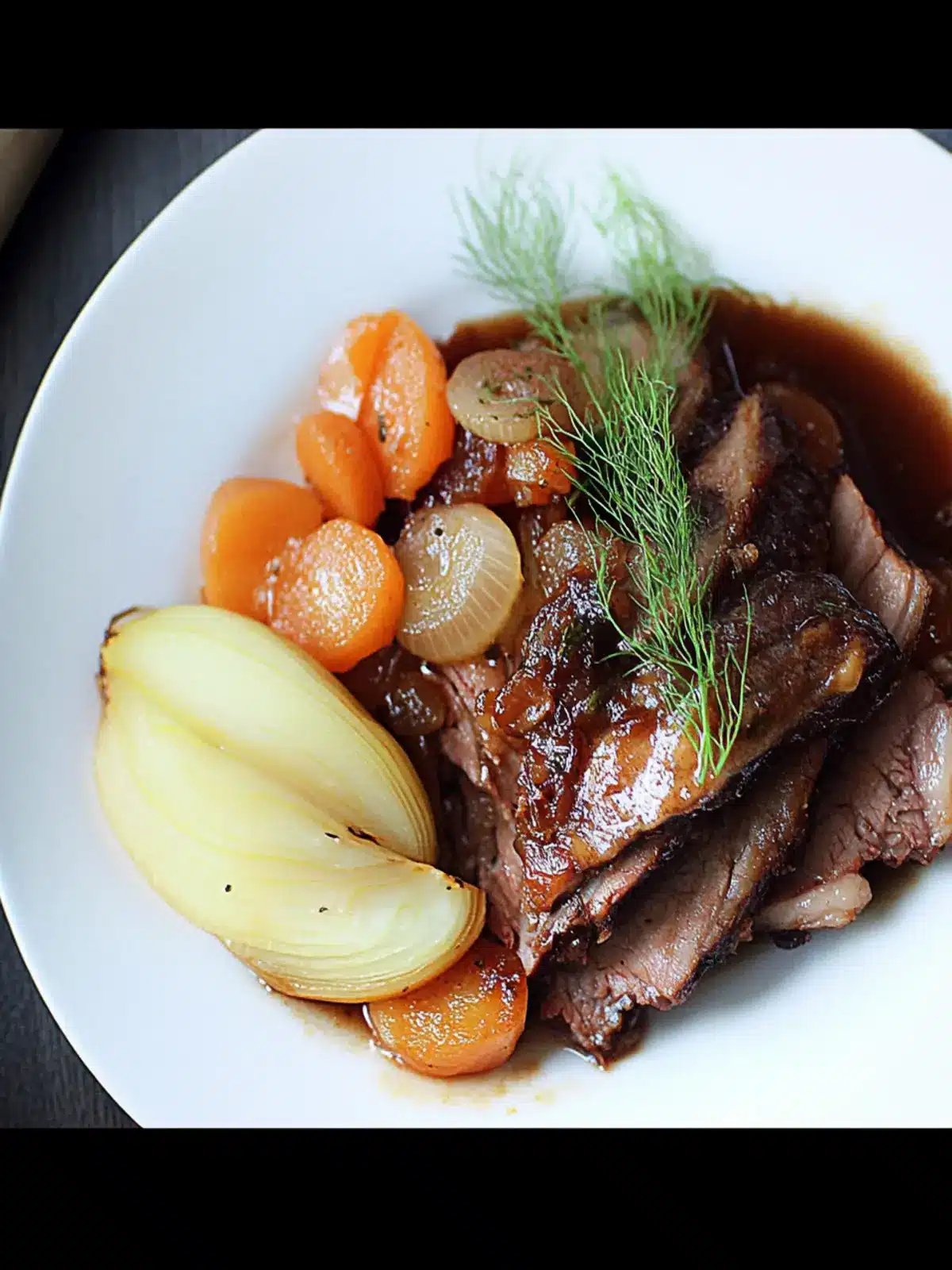 Melt-in-Your-Mouth Braised Brisket with Fennel & Onions 4 Braised Brisket with Fennel & Onions