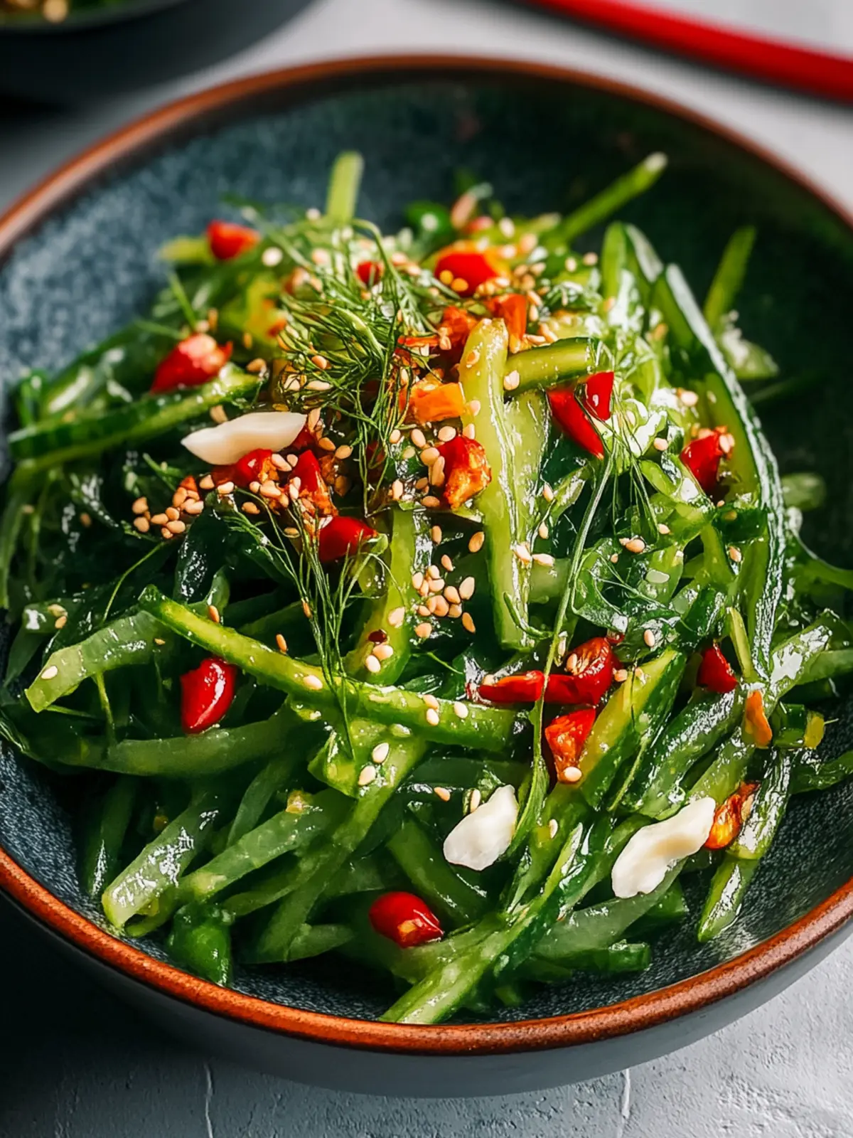 Refreshing Tiger Salad with Cilantro and Crunchy Cucumber 3 Tiger Salad