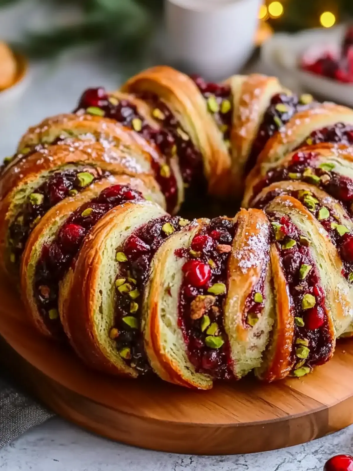 Irresistible Cranberry Pistachio Babka Bread Wreath Recipe 3 Cranberry Pistachio Babka Bread Wreath