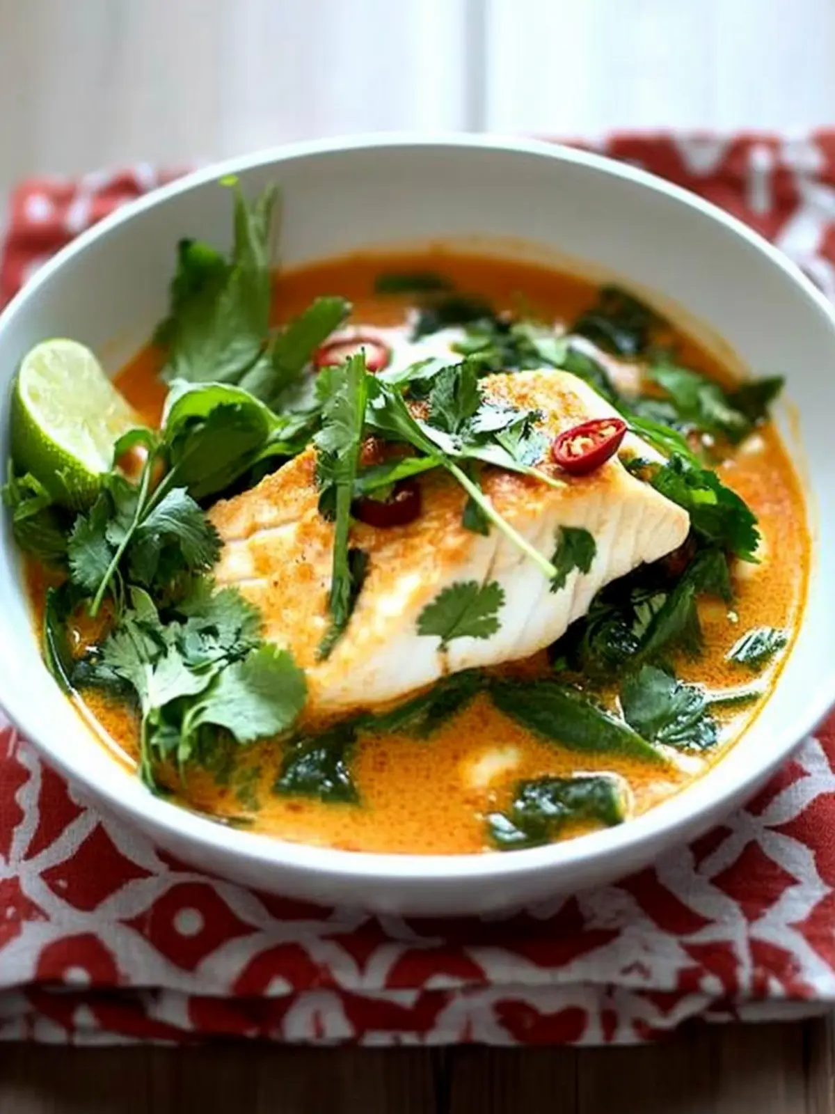 Poached Halibut in Thai Coconut Curry Broth for Dinner Bliss 3 Poached Halibut in Thai Coconut Curry Broth