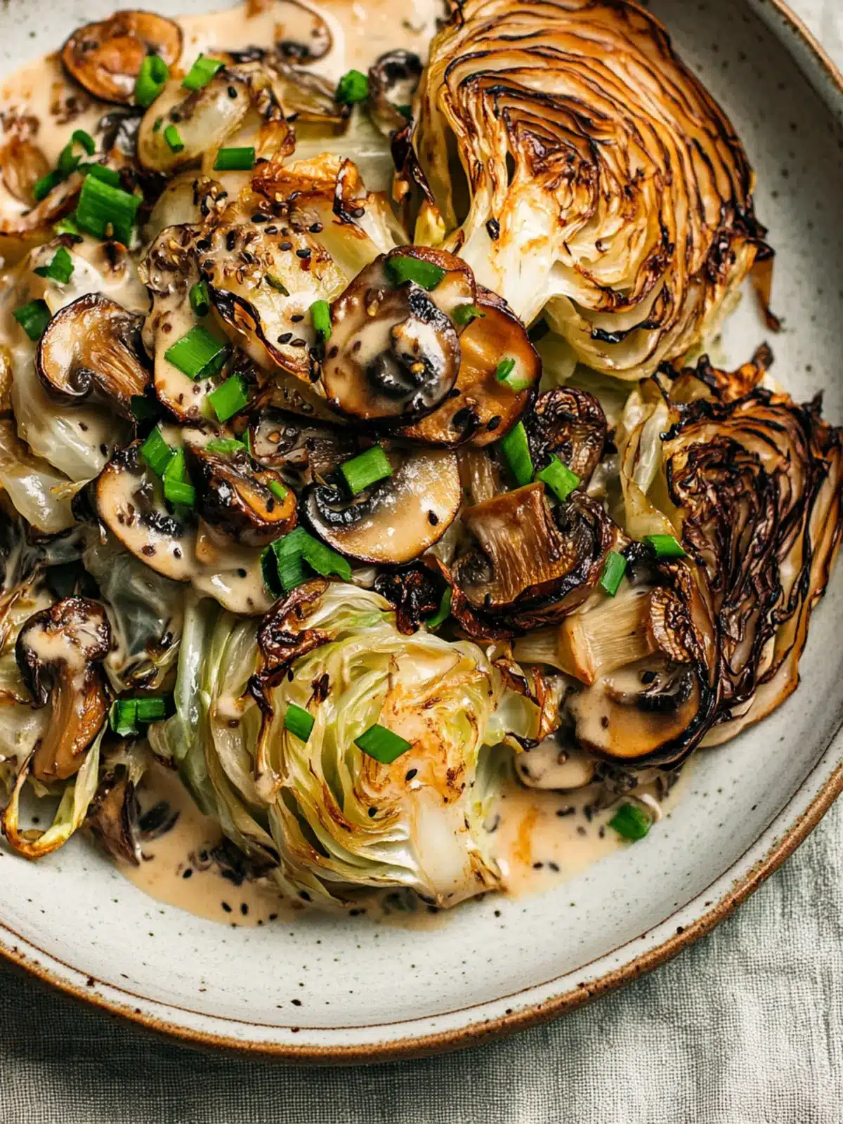 Charred Cabbage with Creamy Miso Mushrooms: An Umami Delight 4 Charred Cabbage with Creamy Miso Mushrooms