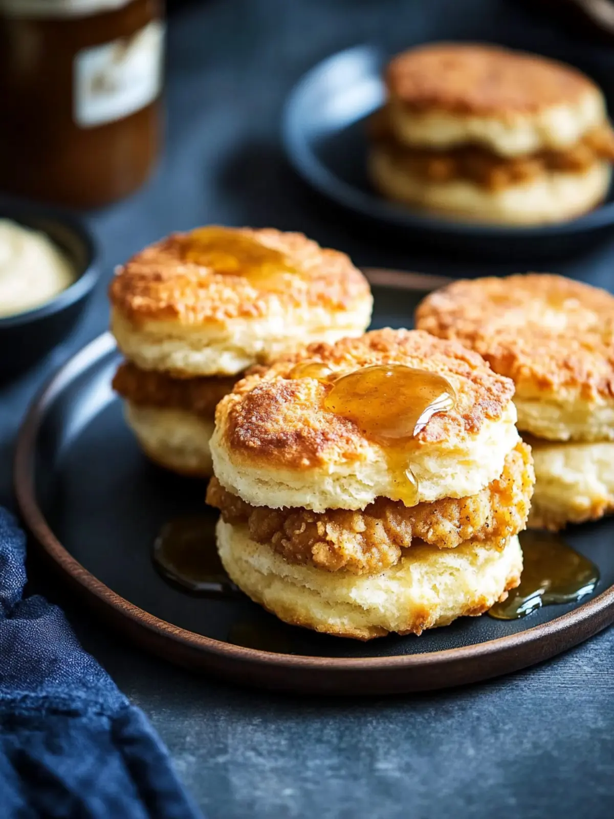 Crispy Chicken Biscuit with Honey Butter Sauce to Savor 2 Crispy Chicken Biscuit with Honey Butter Sauce