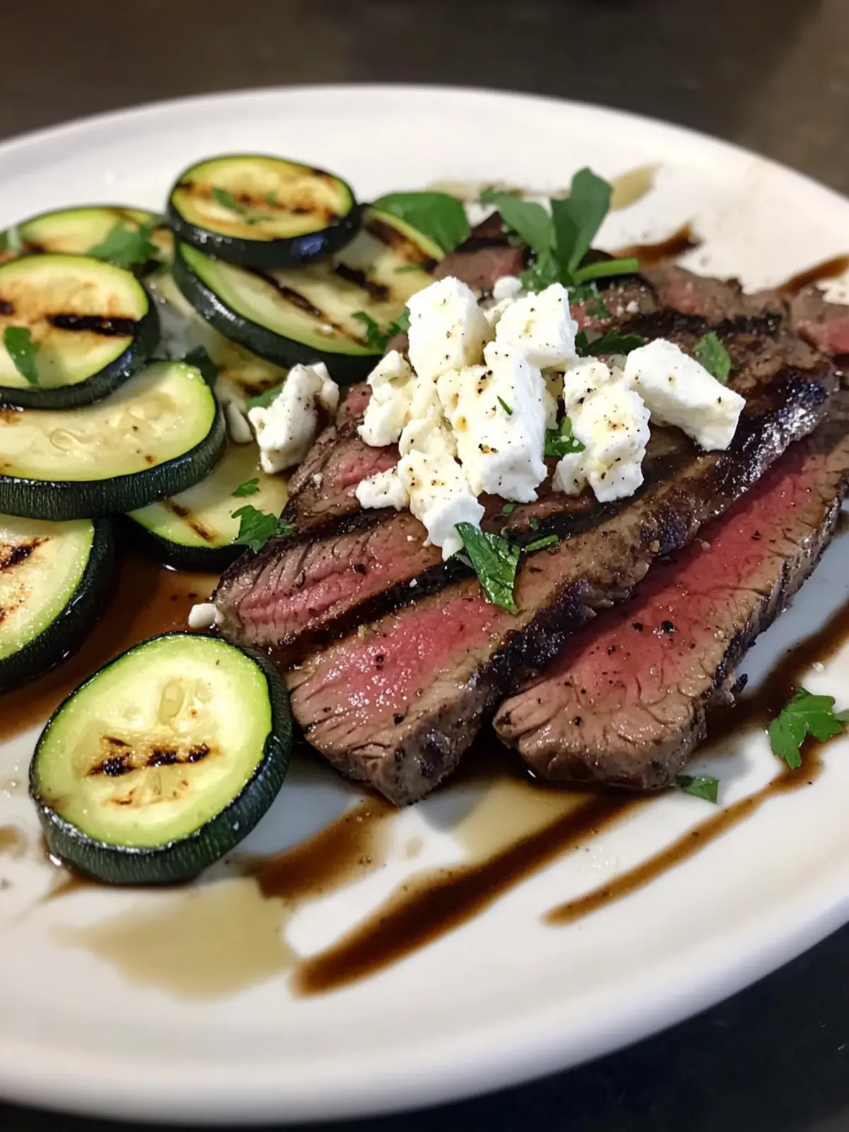 Savor Balsamic Flank Steak with Zucchini and Feta Bliss 5 Balsamic Flank Steak with Zucchini and Feta