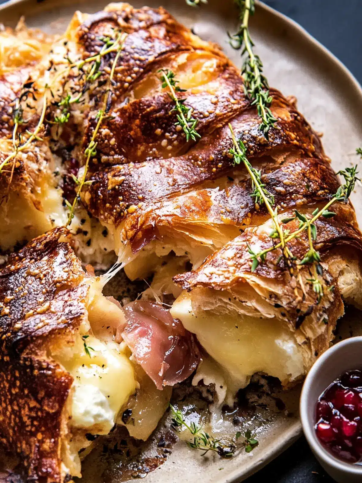 Prosciutto Wrapped Baked Brie in Pastry