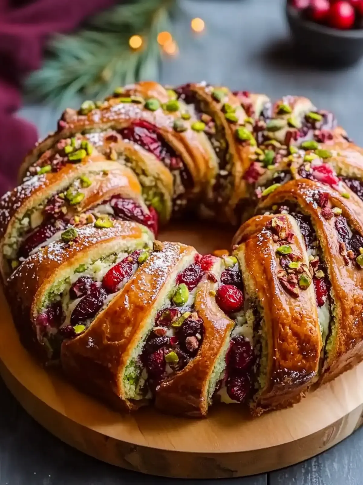 Irresistible Cranberry Pistachio Babka Bread Wreath Recipe 5 Cranberry Pistachio Babka Bread Wreath