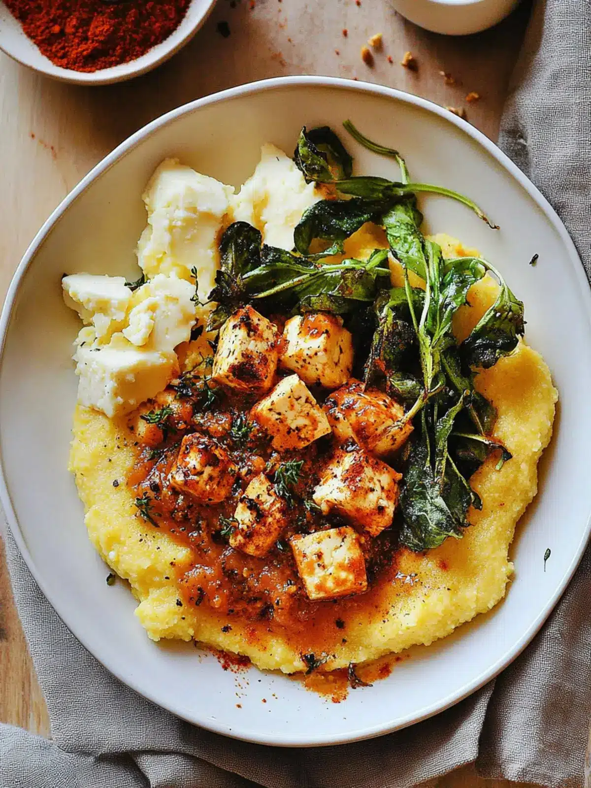 Vegan Cacio E Pepe Polenta with Spicy Tofu in 30 Minutes 5 Vegan Cacio E Pepe Polenta with Spicy Tofu