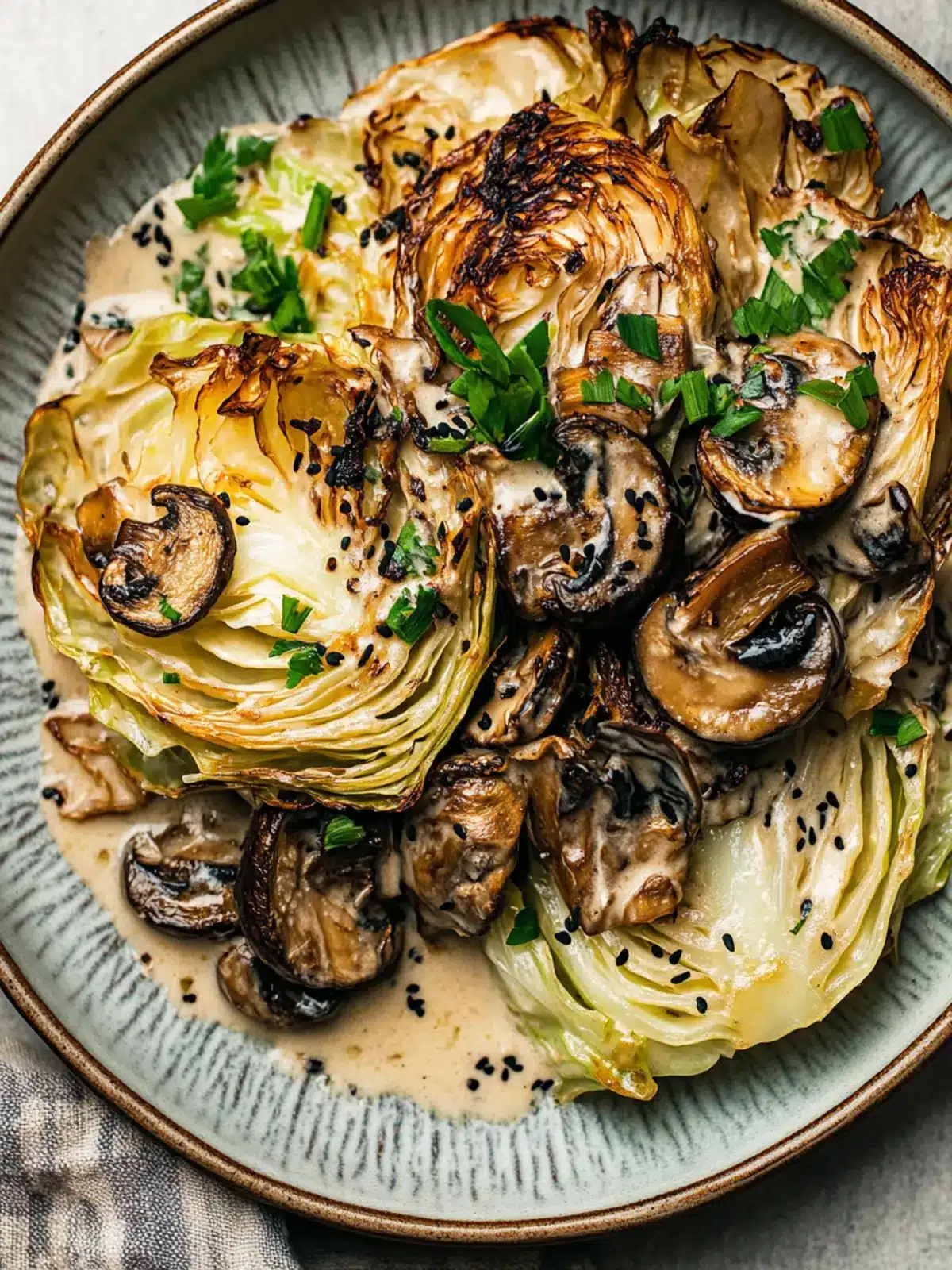 Charred Cabbage with Creamy Miso Mushrooms: An Umami Delight 3 Charred Cabbage with Creamy Miso Mushrooms