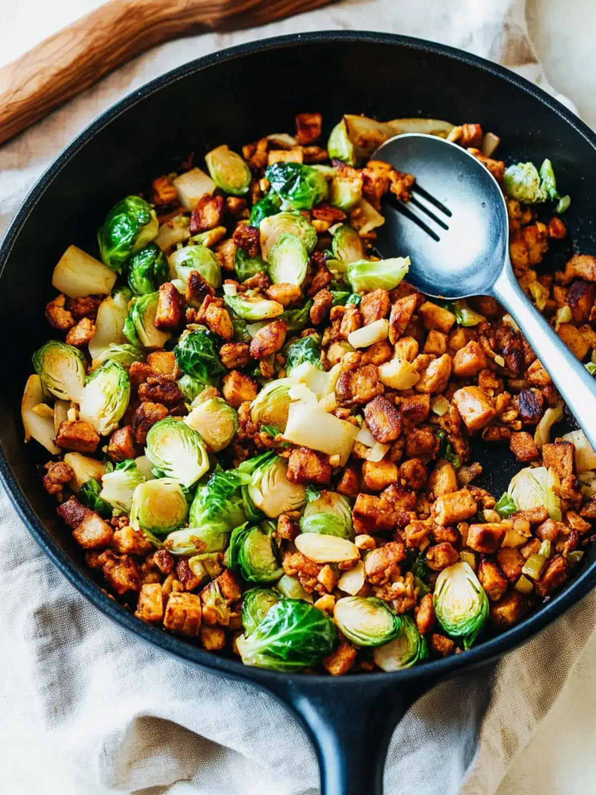 Delicious Tempeh Hash with Brussels Sprouts You’ll Love 4 Tempeh Hash with Brussels Sprouts