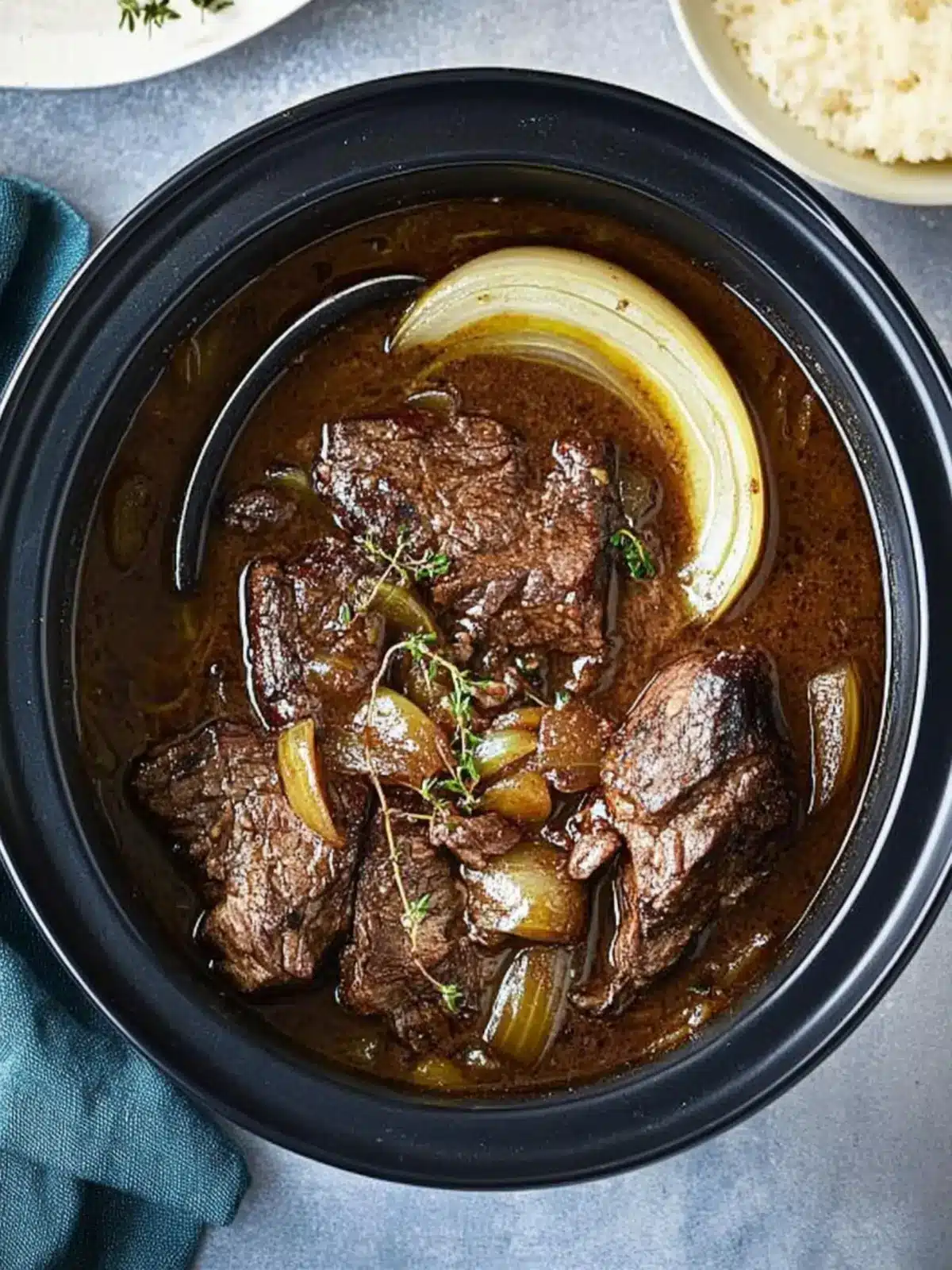 Savory Slow Cooker Braised Steak and Onions for Cozy Nights 4 Slow cooker braised steak and onions