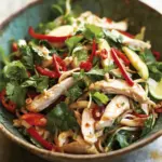 Savory Thai-Style Spicy Chicken and Herb Salad Delight 44 Thai-Style Spicy Chicken, Banana Blossom, and Herb Salad
