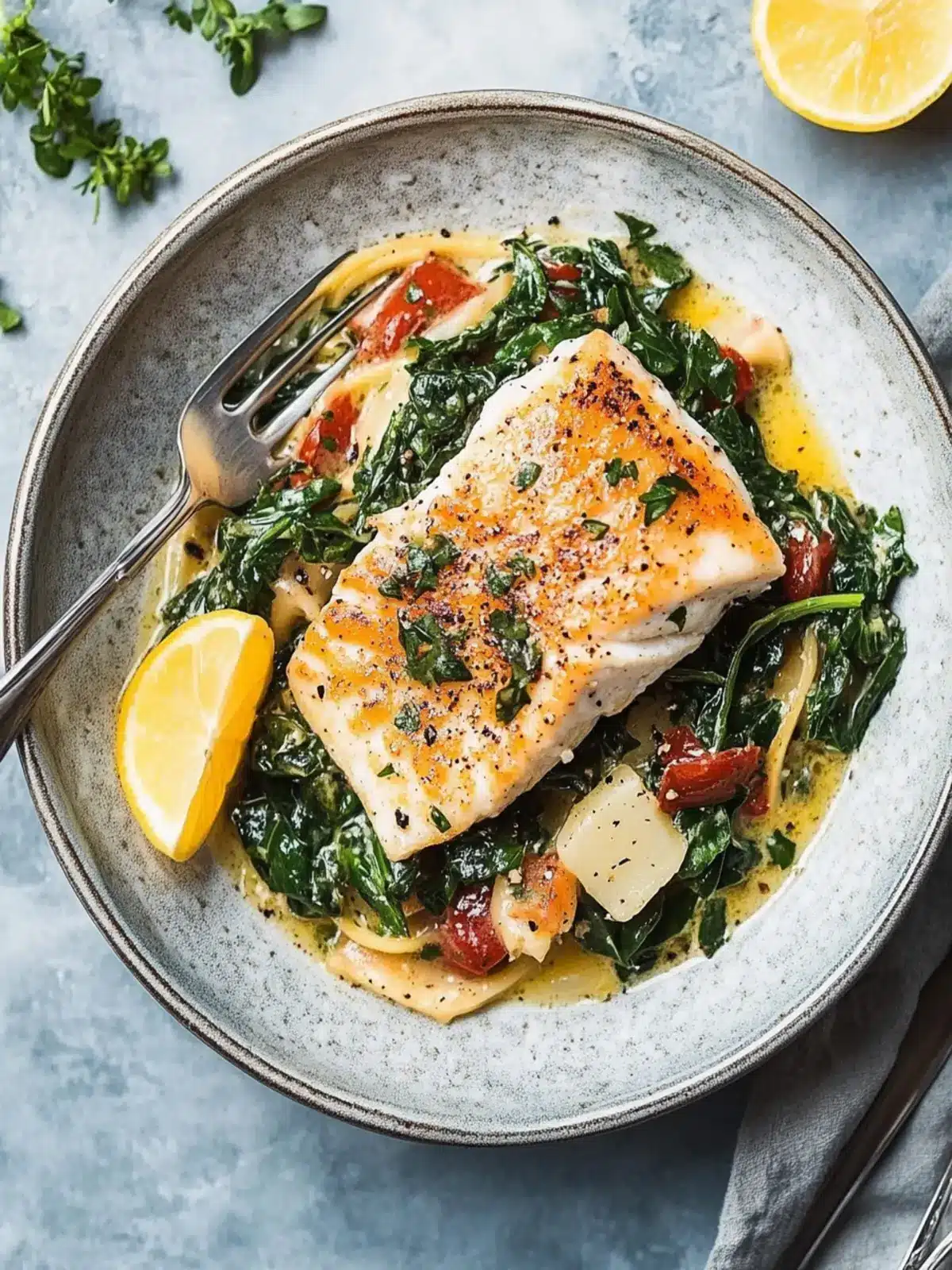 Delicious Fish Florentine with Creamy Spinach Bliss 2 Fish Florentine