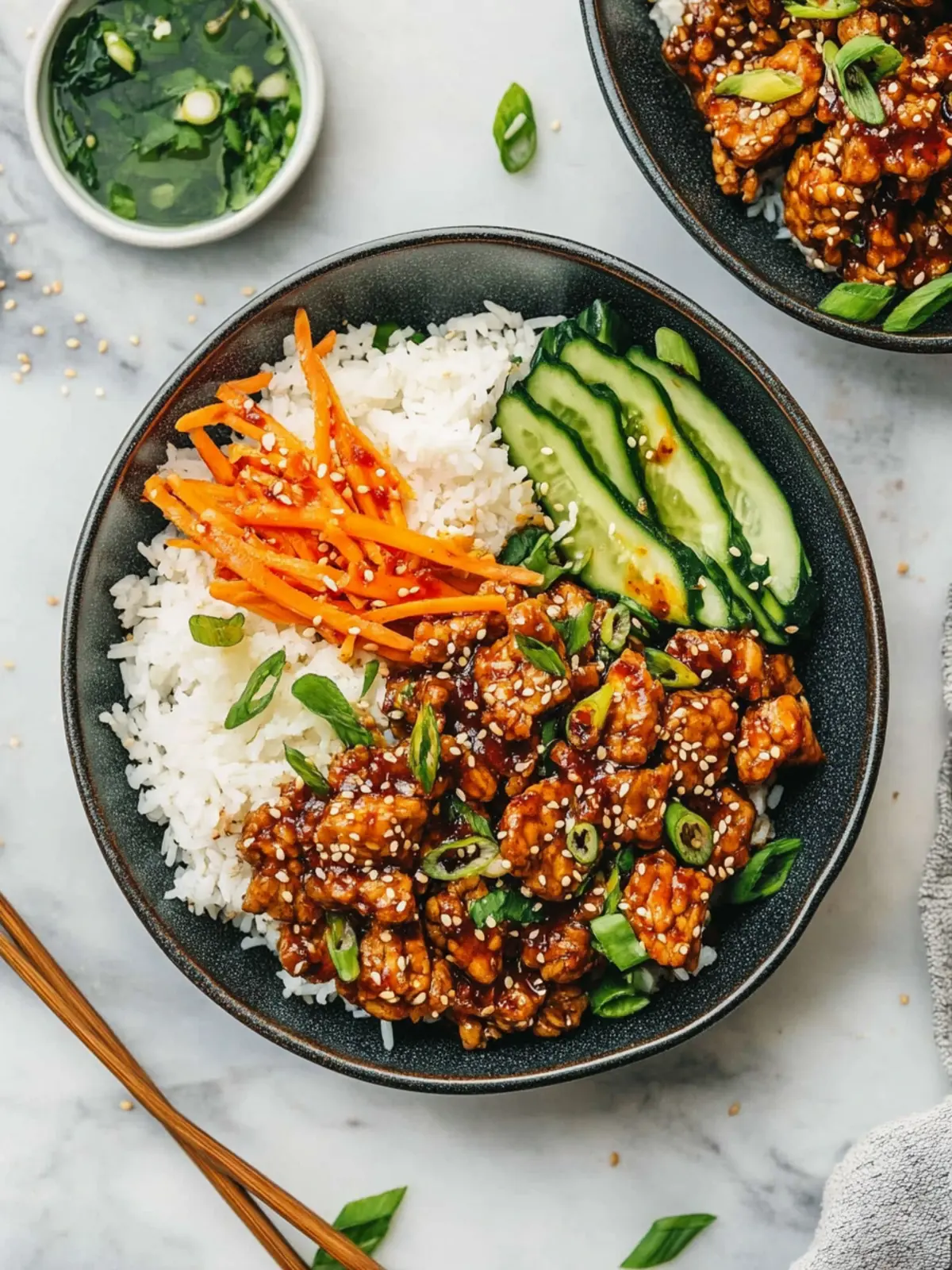 Savory Korean BBQ Tempeh Beef Bowls in Minutes 2 Korean BBQ Tempeh “Beef” Bowls